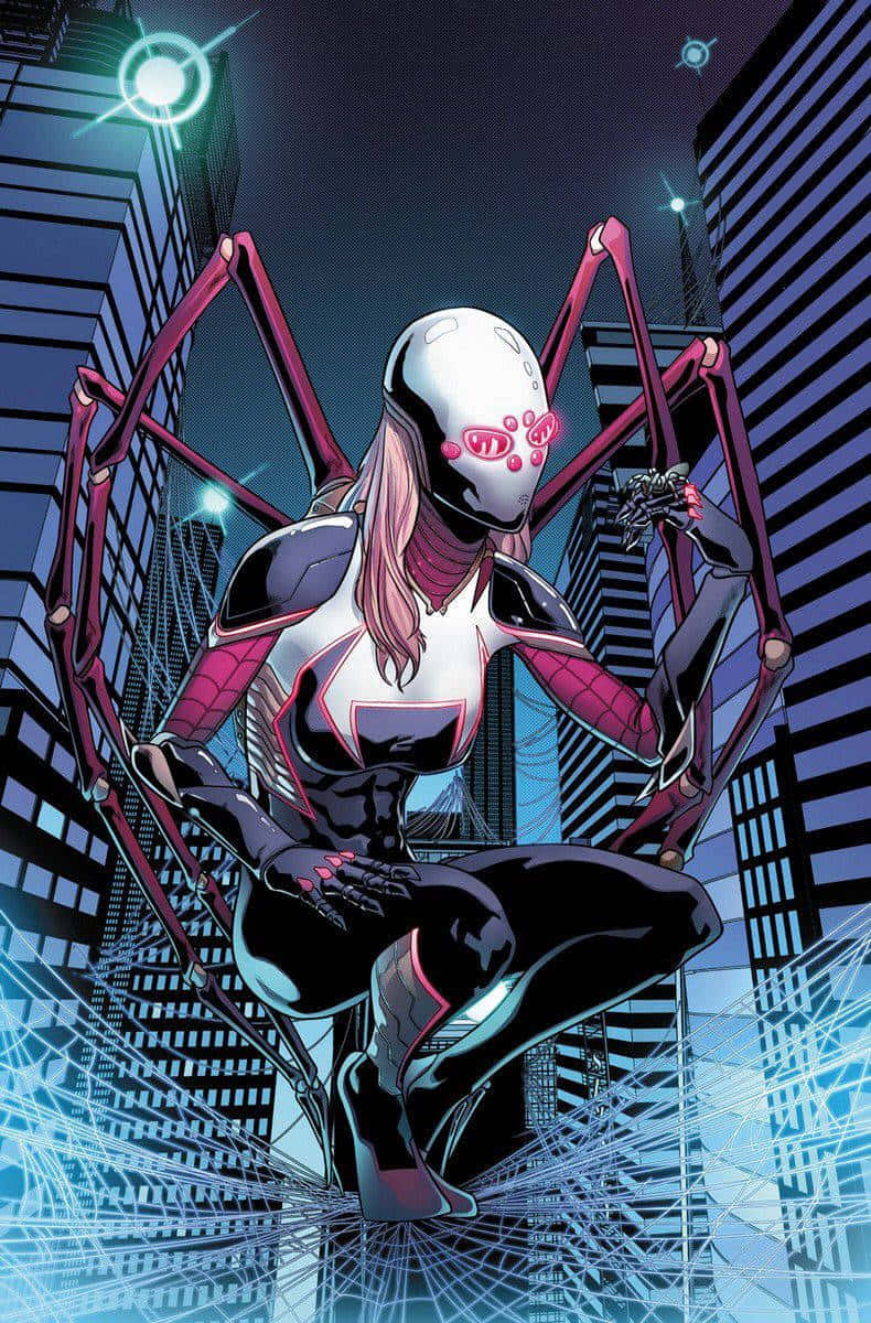 Spider Gwen Perchedin City Night Wallpaper