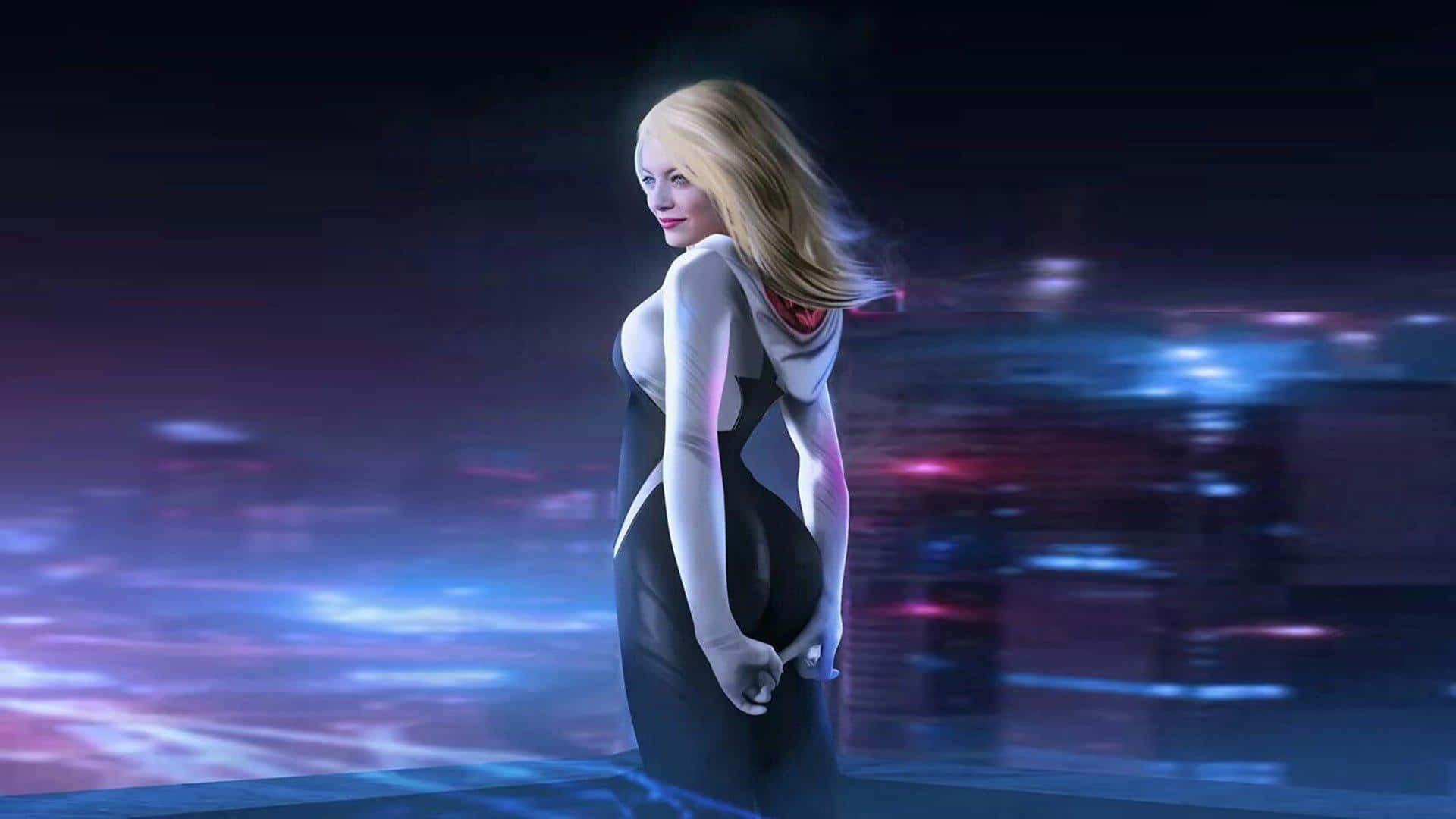Spider Gwen takes on her enemies with agility and strength
