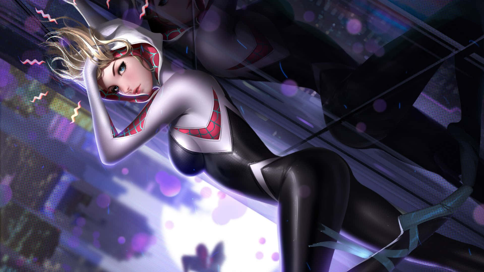Spider Gwen swings into action to save the city