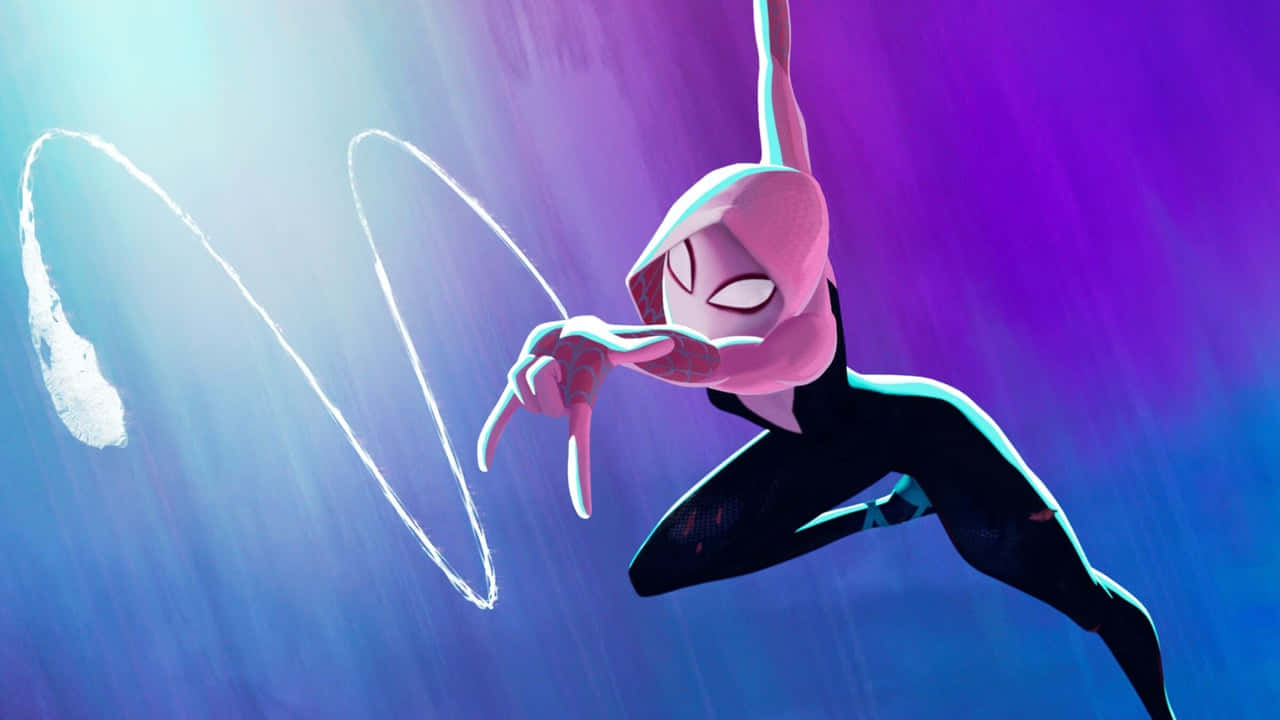 Spider Gwen Swinging Action Wallpaper