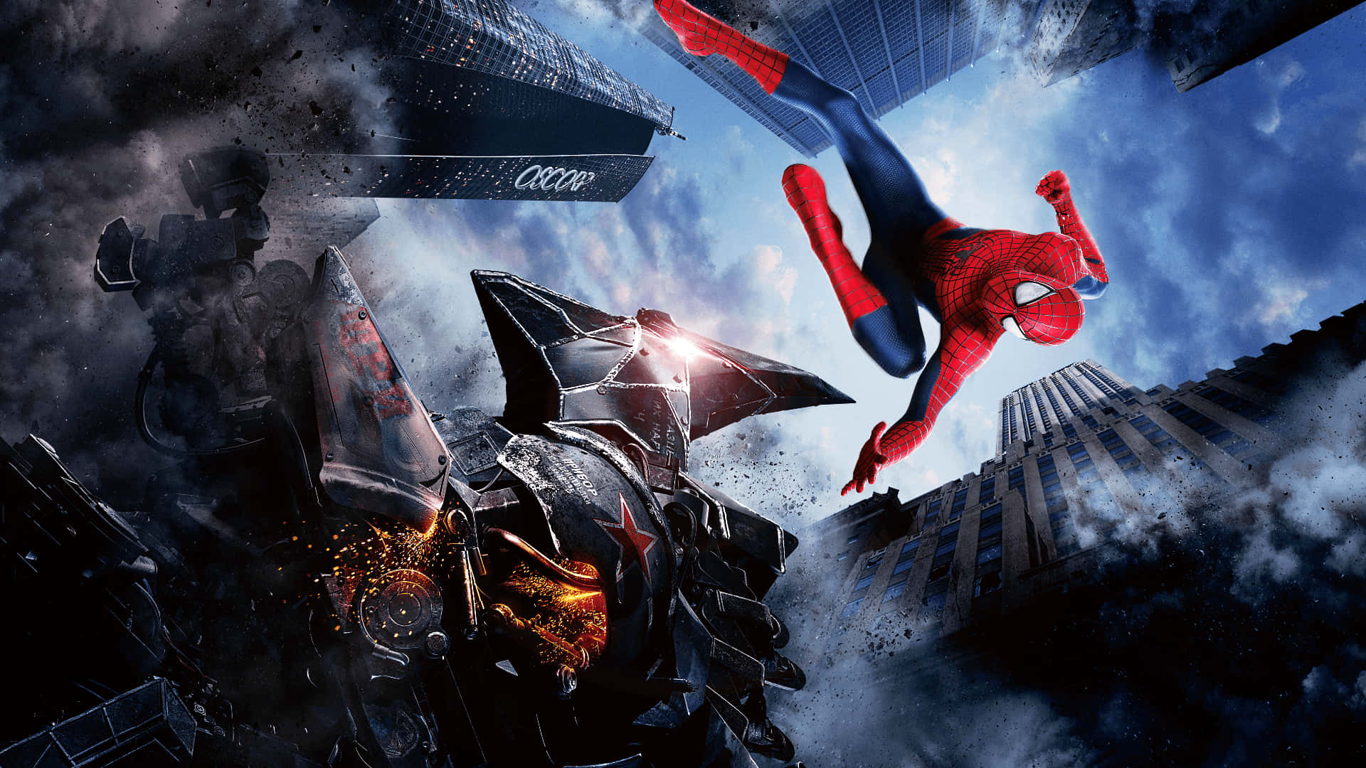 Peterparker Svänger Genom Staden Som Spider Man I 'spider Man 2' (för En Dator- Eller Mobilbakgrundsbild). Wallpaper