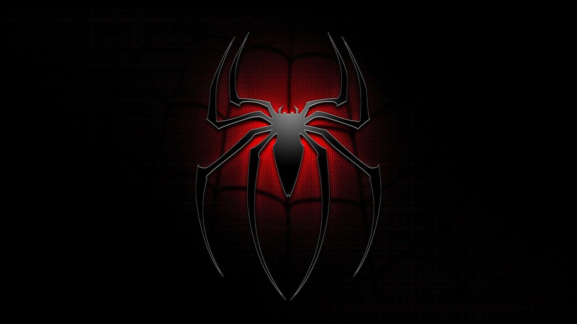 Daserstaunliche Spider-man-logo Auf Schwarzem Hintergrund Wallpaper