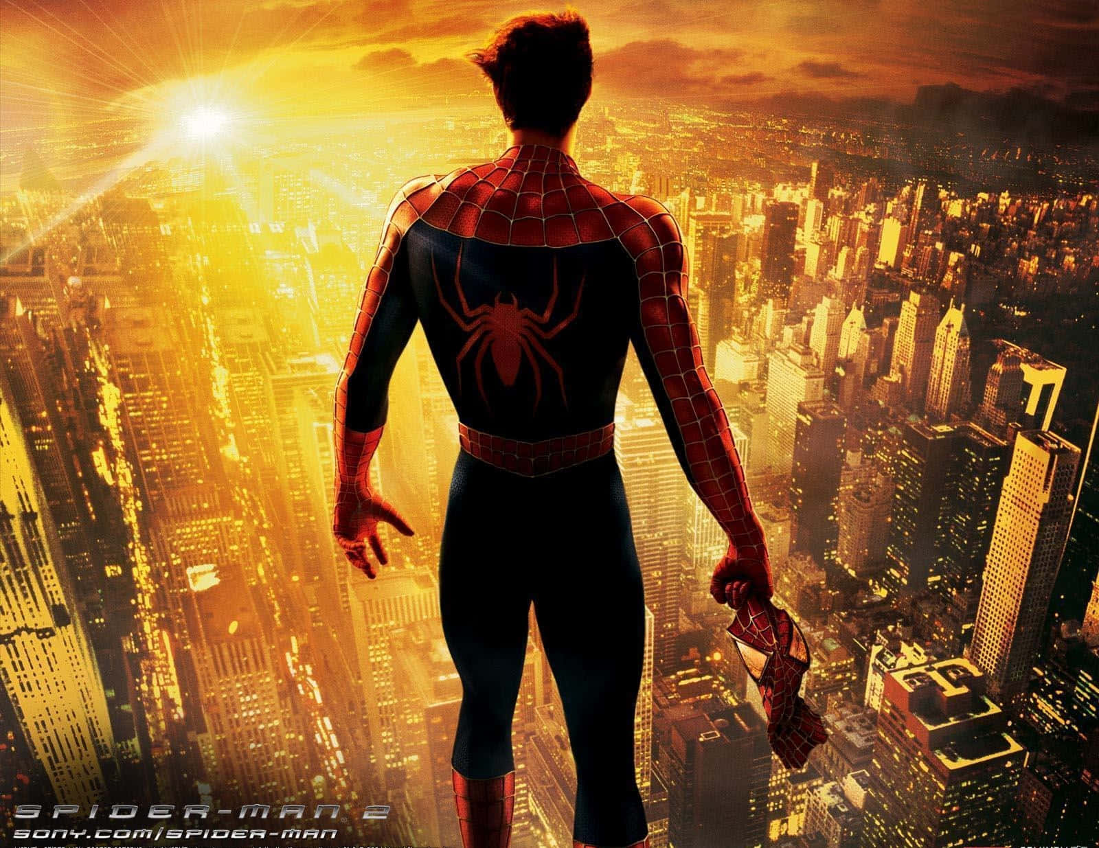 Spiderman 2 Sonnenuntergangsszene Wallpaper
