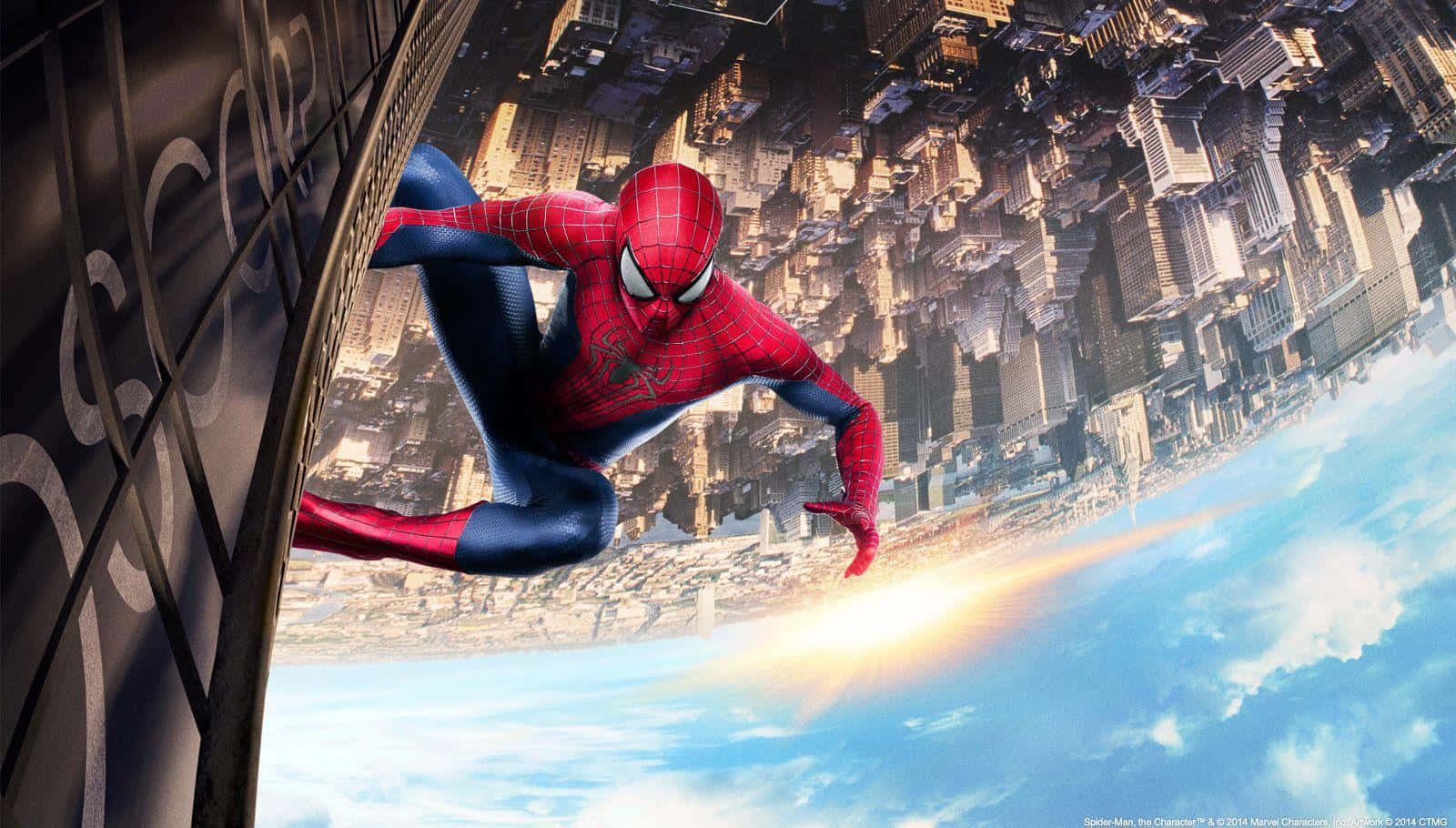 Spiderman 2 Upp Och Ner. Wallpaper