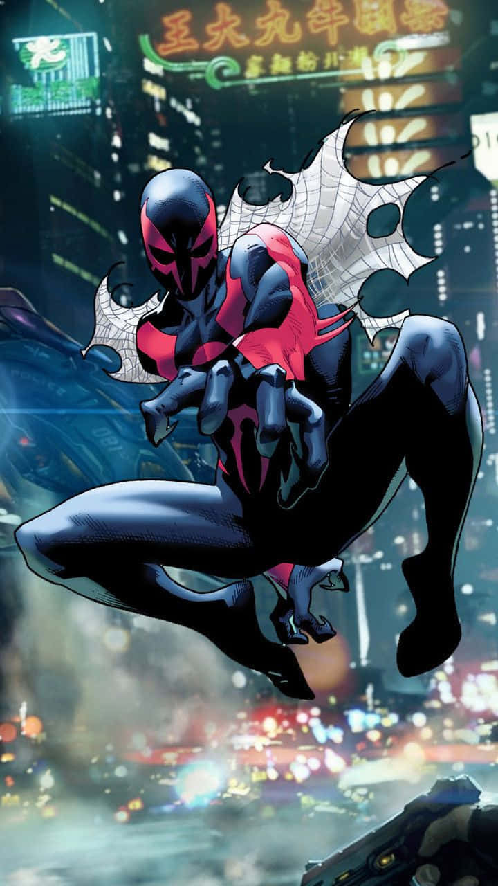 Captivating Spider-Man 2099 in Action Wallpaper