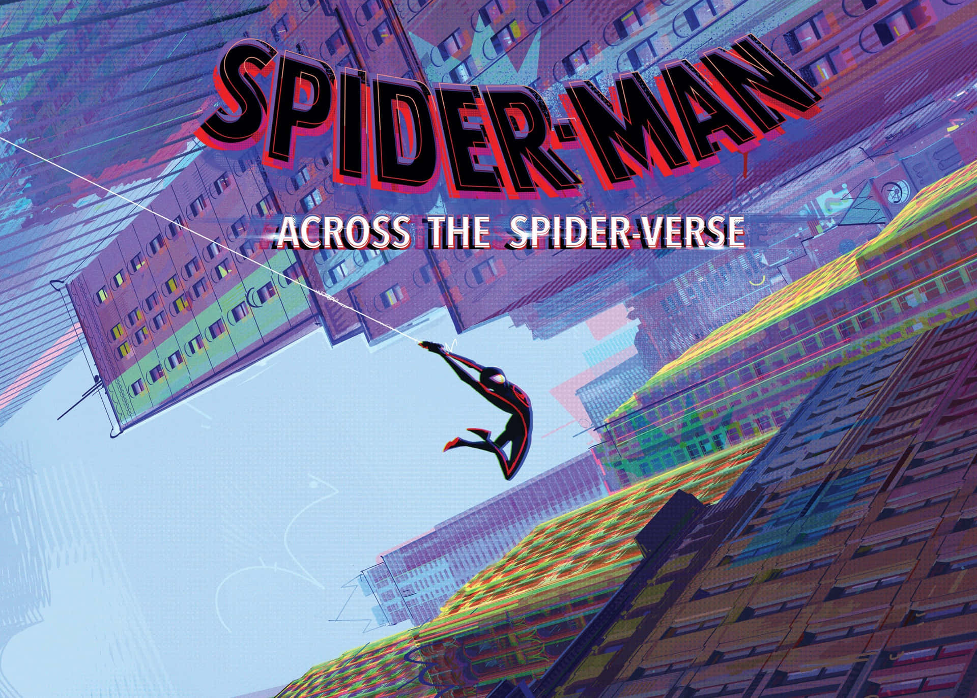 Spider Man Across The Spider Verse Swinging Wallpaper