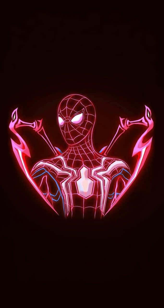 Spiderman Ästhetisch Glühendes Pink Wallpaper