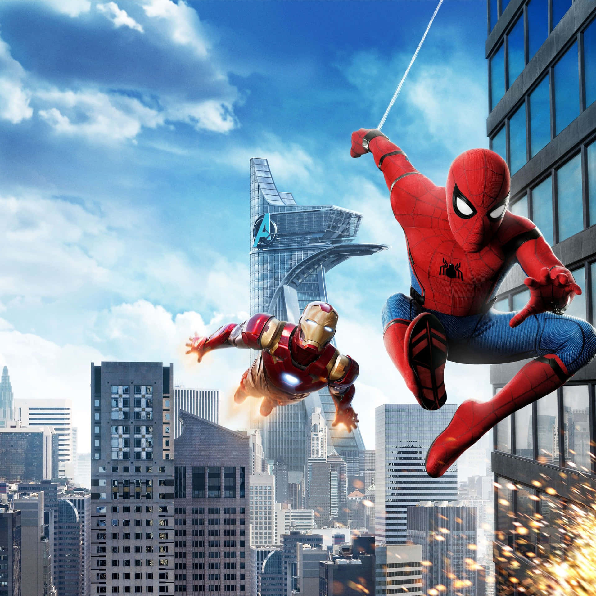 “Two Marvel Superheroes Working Together” Wallpaper