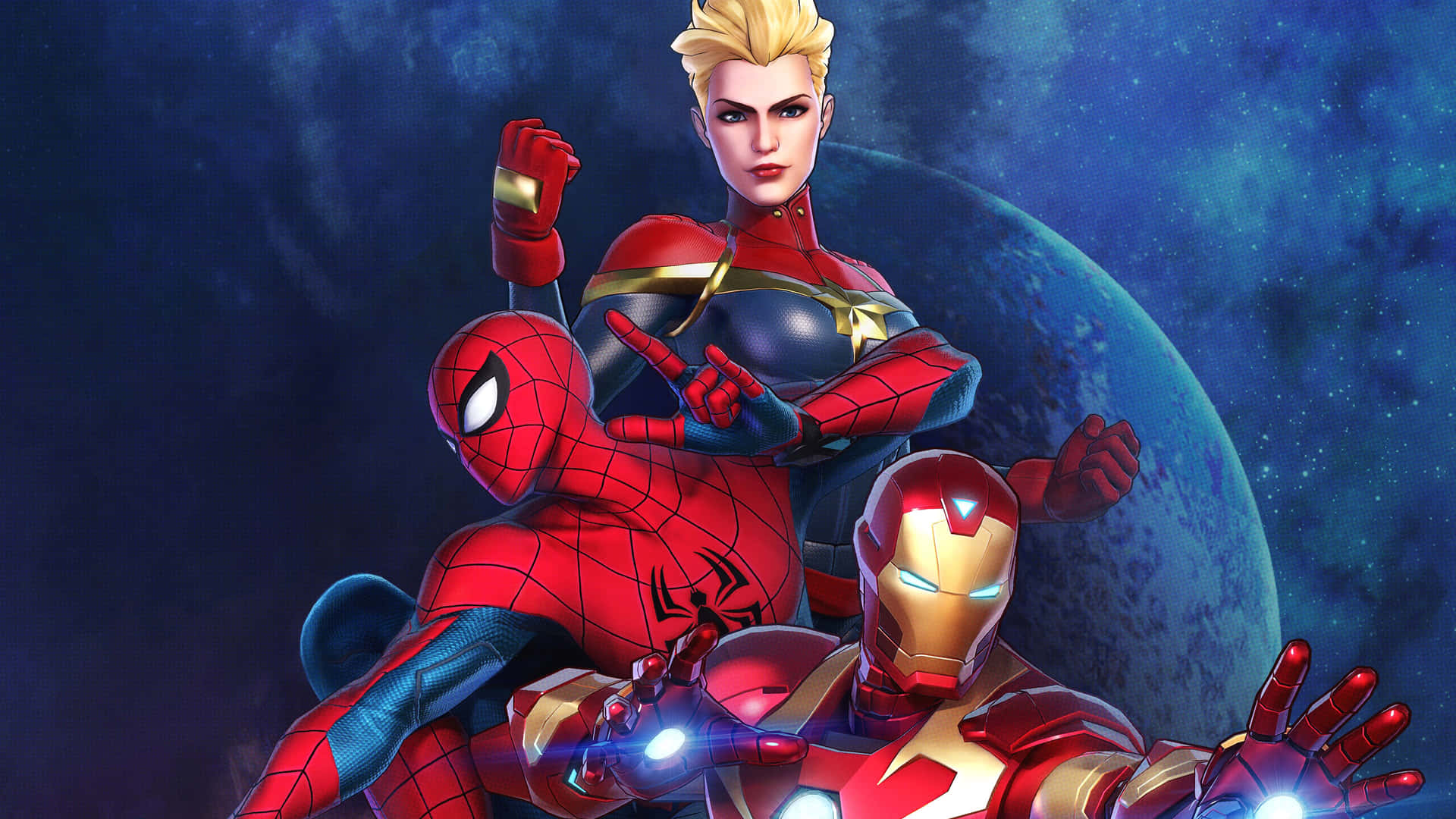 Spiderman Y Iron Man Se Unen Para Luchar Por La Justicia. Fondo de pantalla