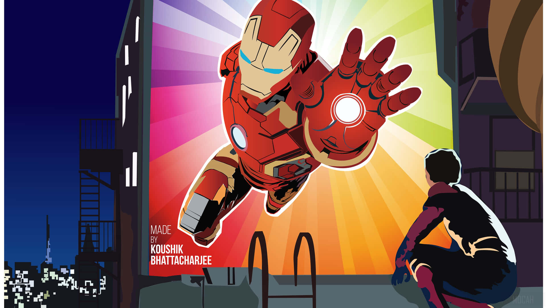 Spider Man&Iron Man standing together against their common foes Wallpaper