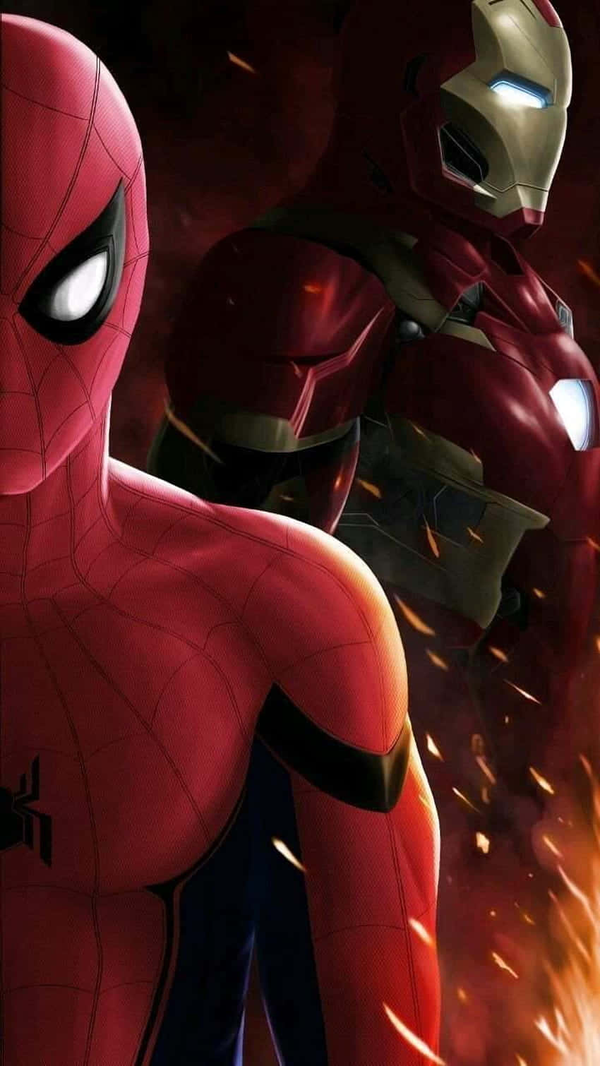 Spiderman Och Iron Man, Det Ultimata Superhjälteparet. Wallpaper