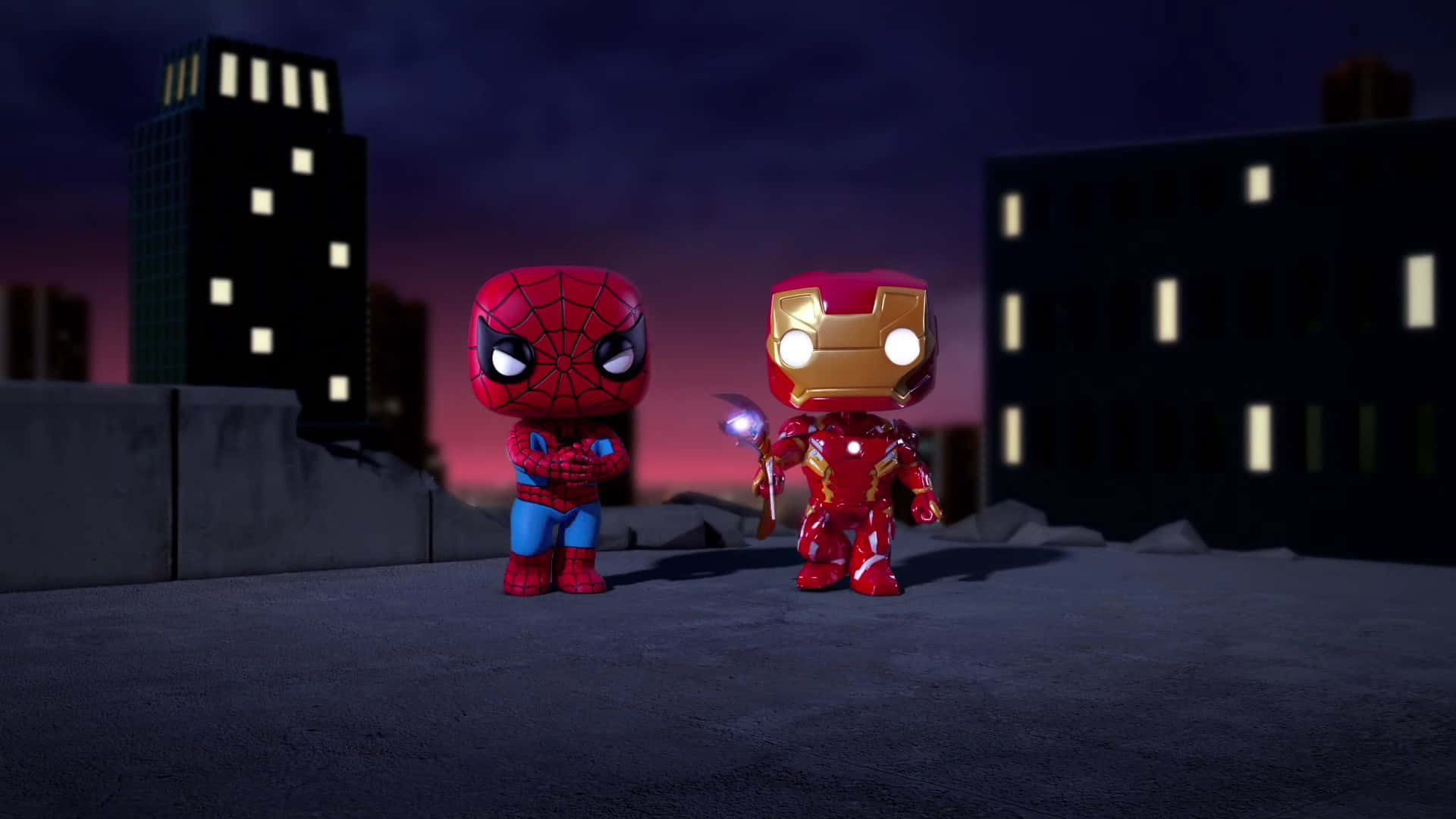 L'incredibilespider-man E Iron Man, Proteggono Il Mondo Sfondo