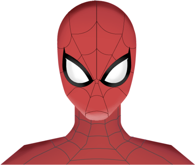 Spider Man Cartoon Portrait PNG