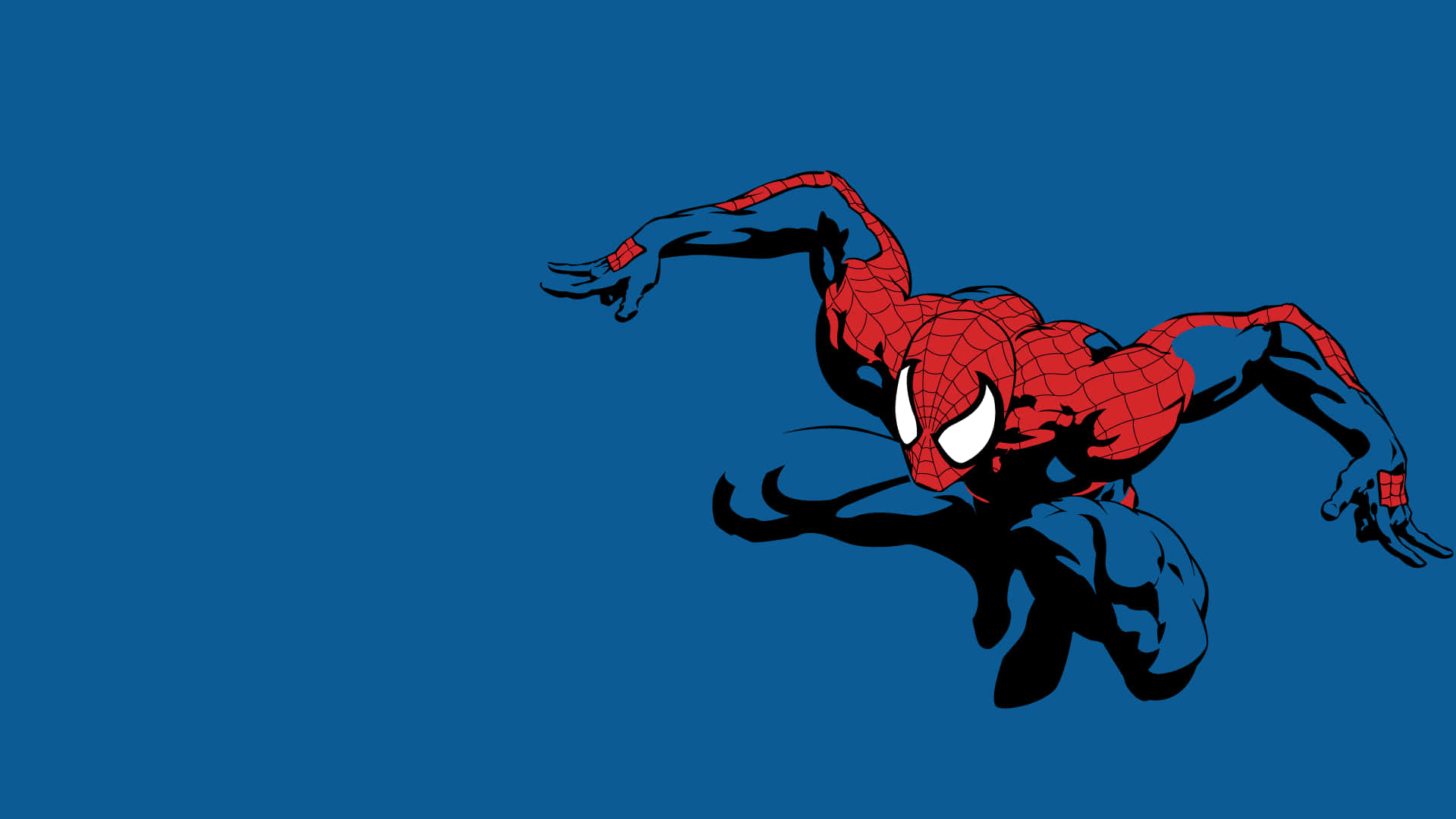 Download Spider Man Jumping In The Air On A Blue Background Wallpaper |  