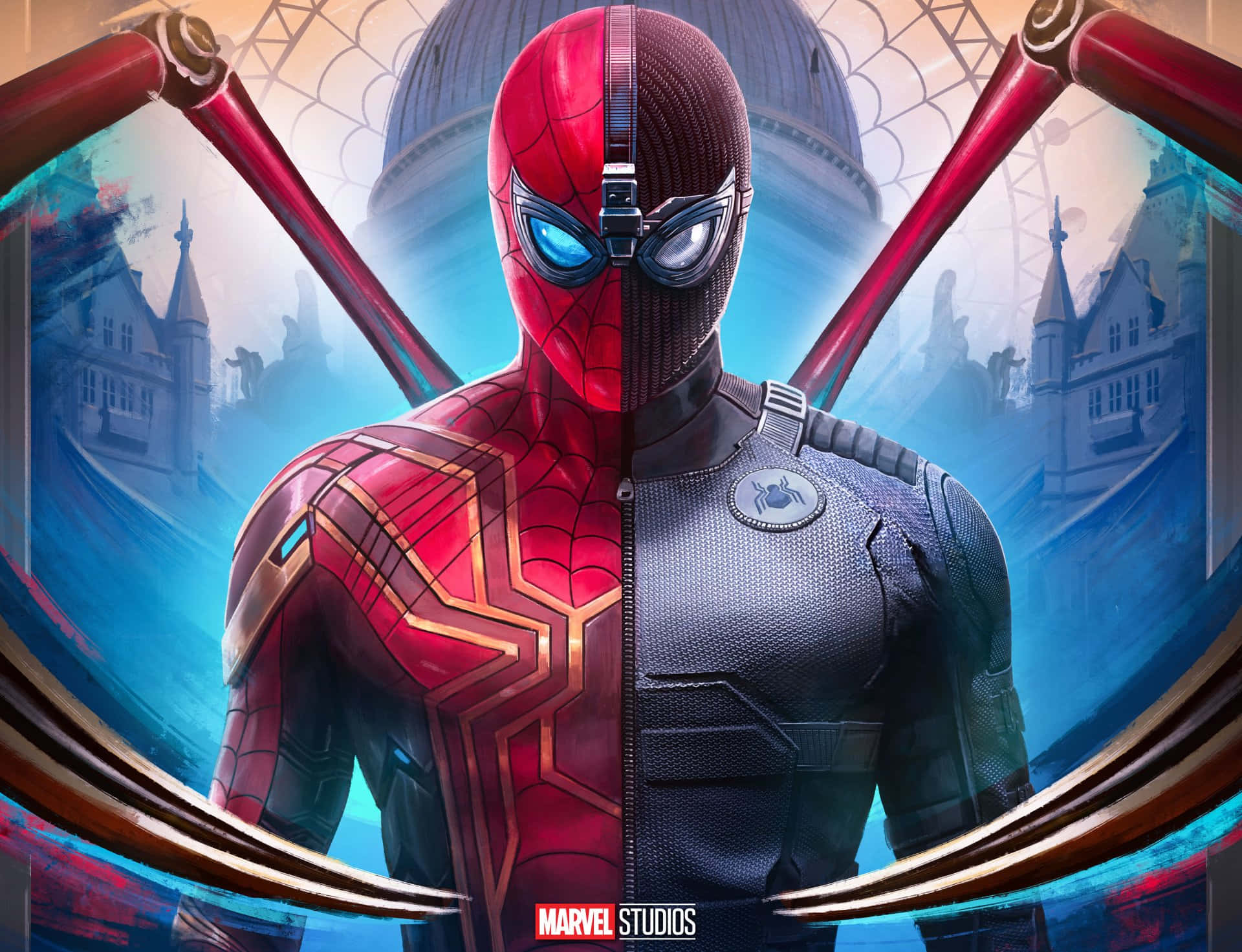 Spider Man is looking cool and collected. Wallpaper