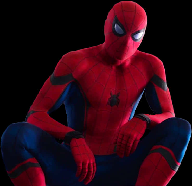 Spider Man Crouching Pose PNG