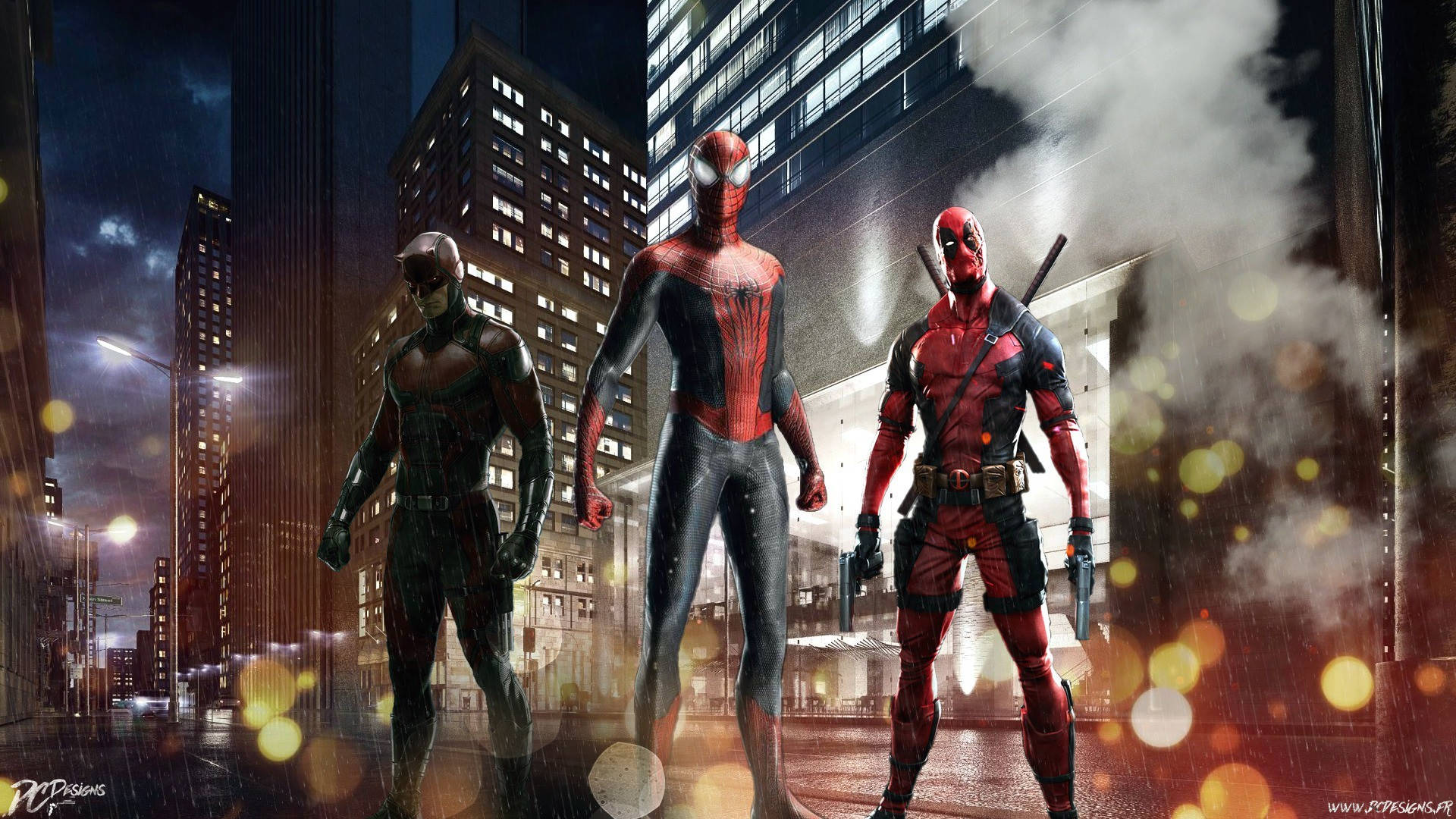 Download Spider Man Daredevil And Deadpool Wallpaper 