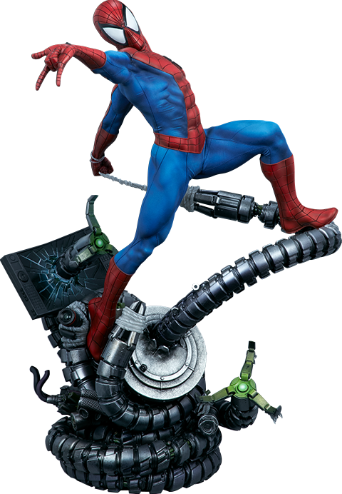 Spider Man Dodging Octopus Tentacles PNG