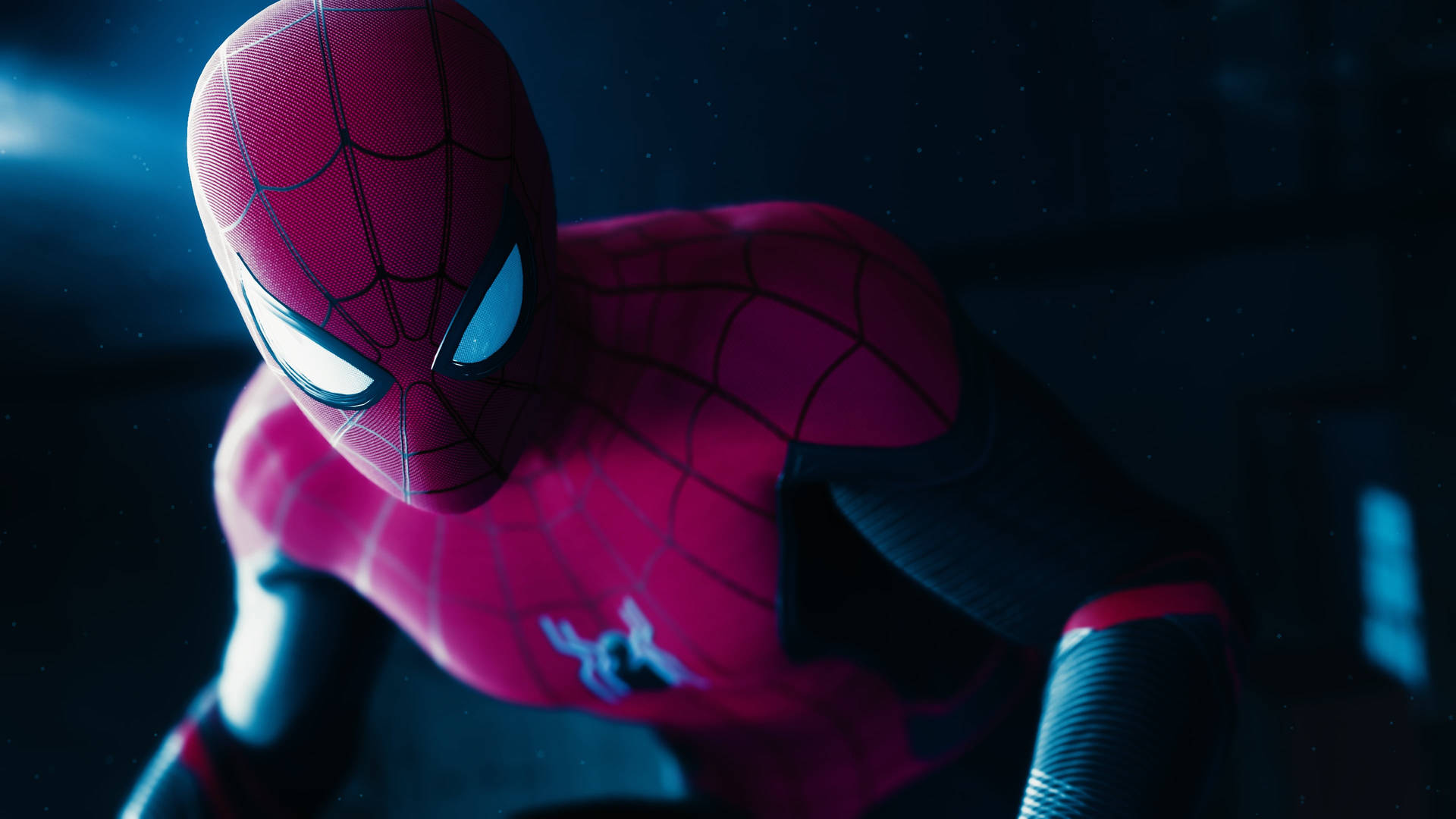 Spider Man Far From Home 2019 Dramatic Lighting Background