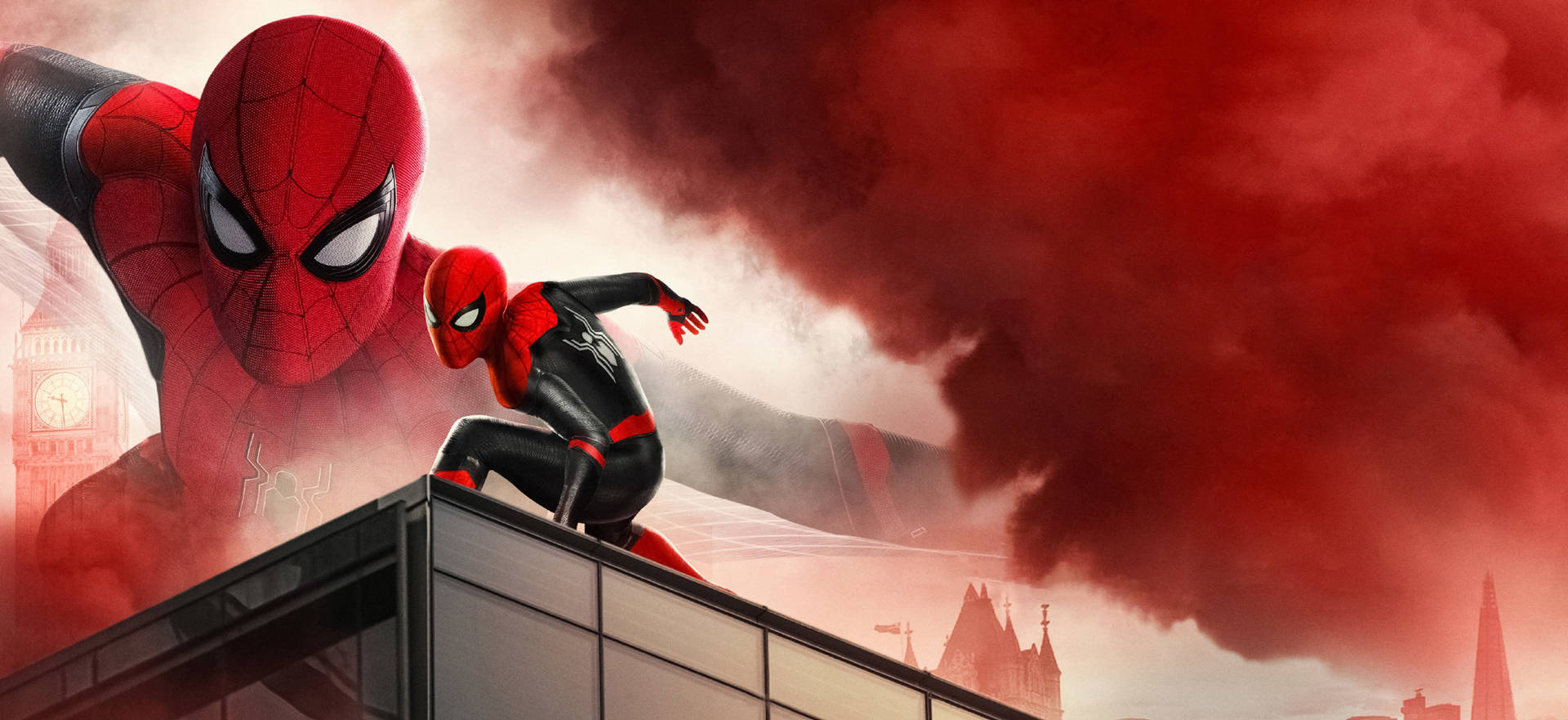 Spider Man Far From Home 2019 Red Smoke Background