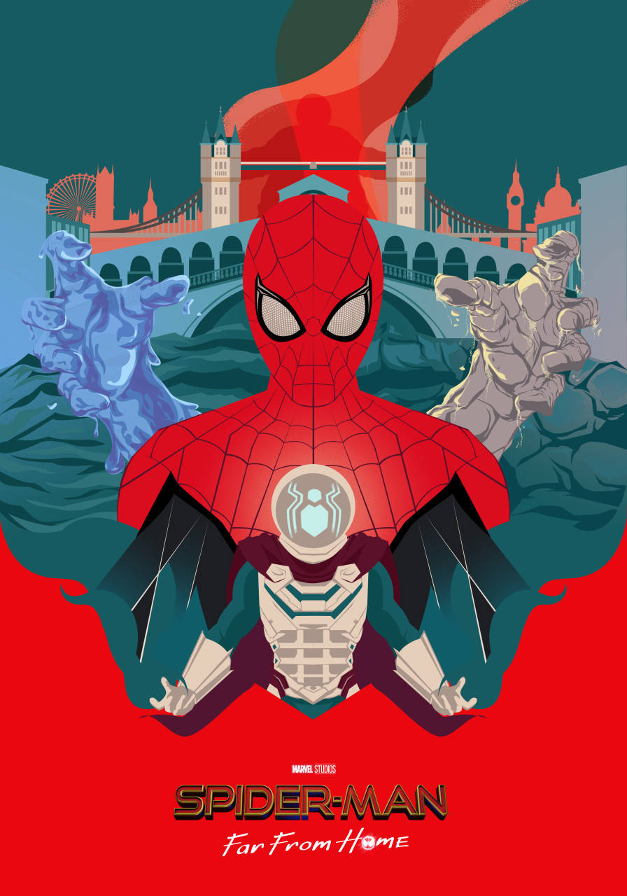 Spider Man Far From Home Red Poster