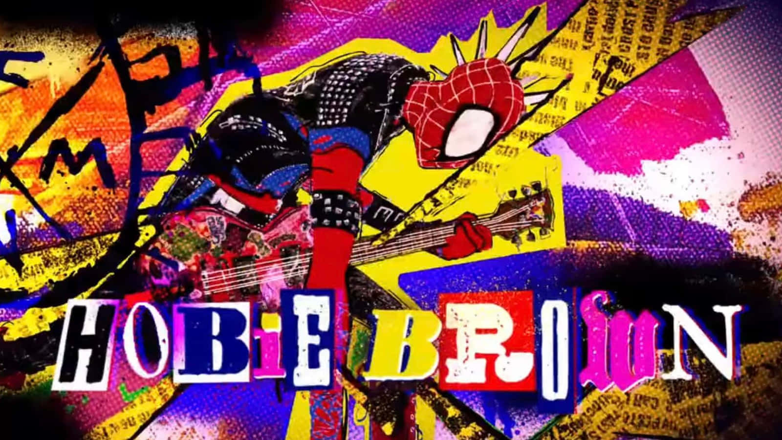 Spider Man Hobie Brown Guitar Graphic Wallpaper