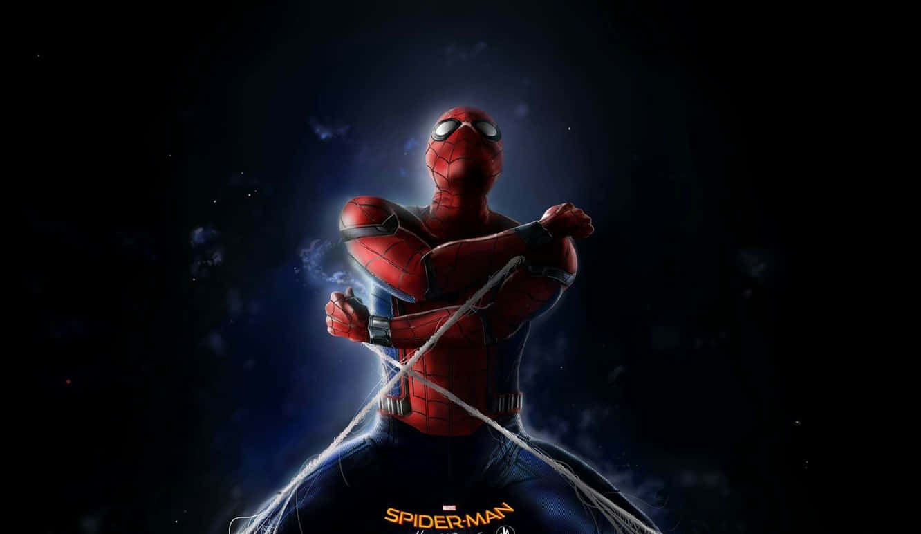Tom Holland stars as the iconic web crawling superhero Spider-Man in "Spider-Man Homecoming" Wallpaper