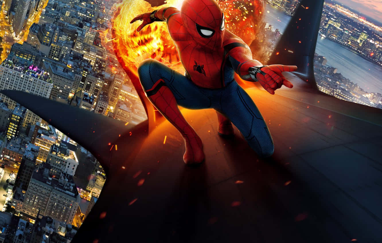 Tom Holland in Spider Man Homecoming Wallpaper