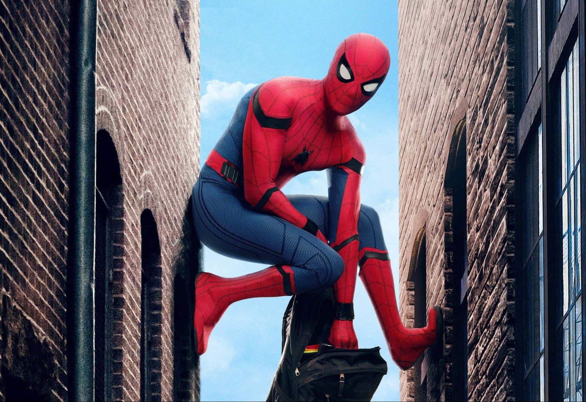 Tom Holland as Peter Parker in Spiderman Homecoming Wallpaper