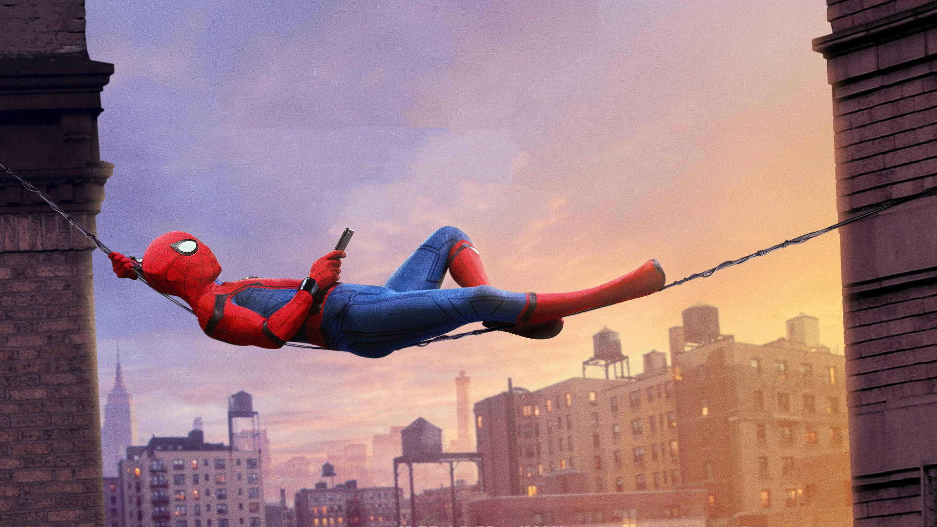 Spider Man In A Swing Wallpaper