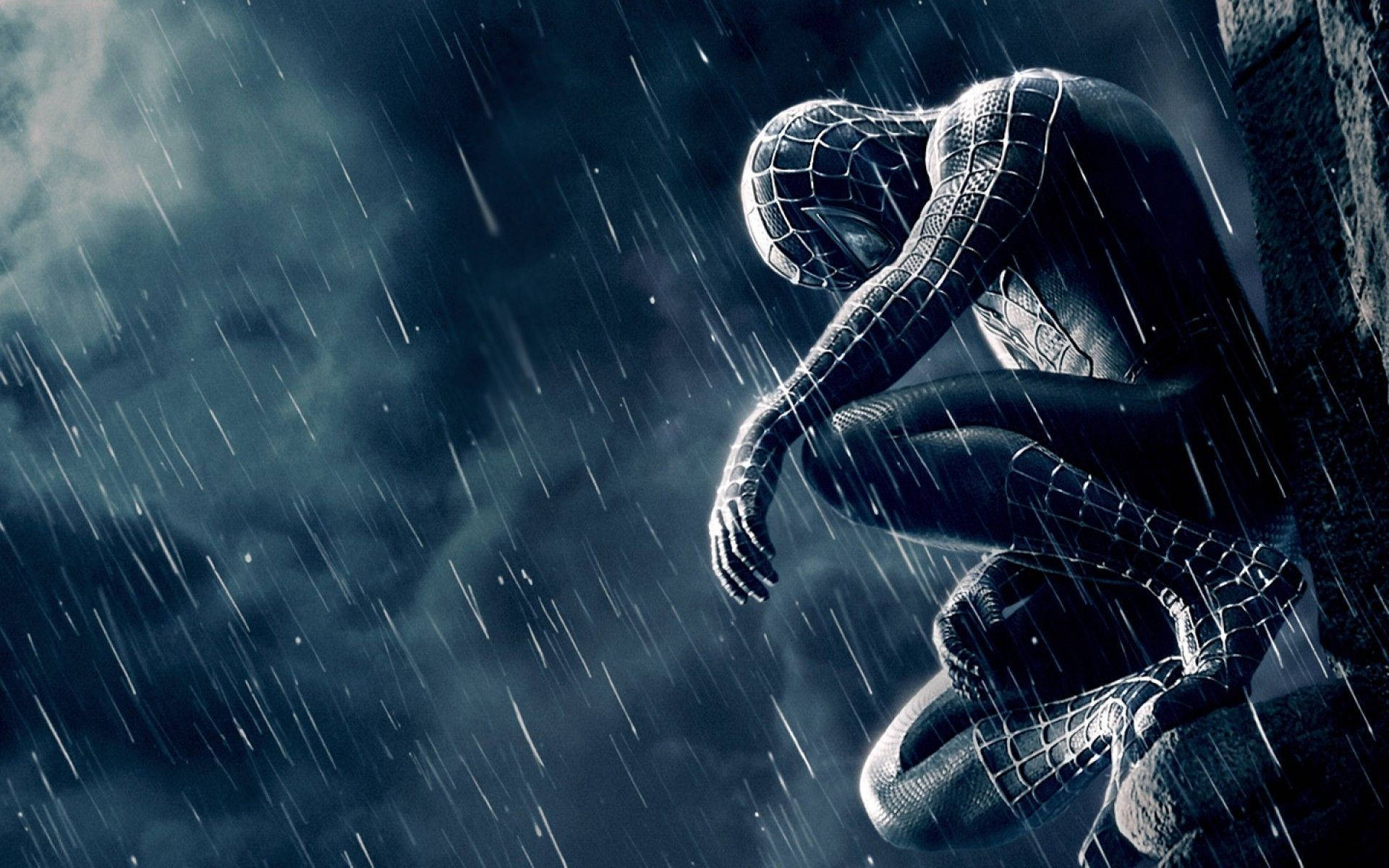 Spider Man In The Rain Wallpaper