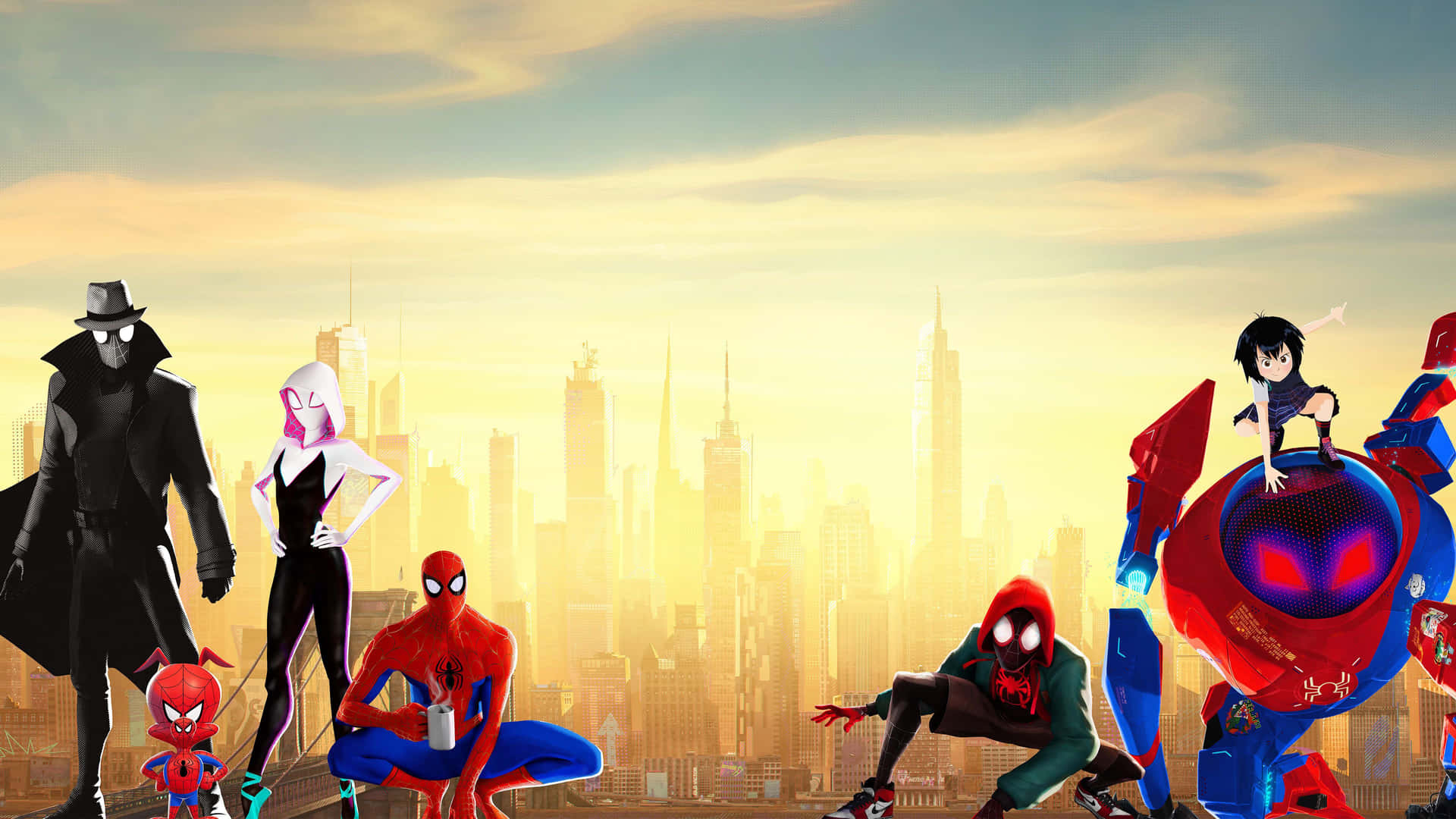 Nyd Spider Man Into The Spider Verse 4K i Ultra-HD. Wallpaper
