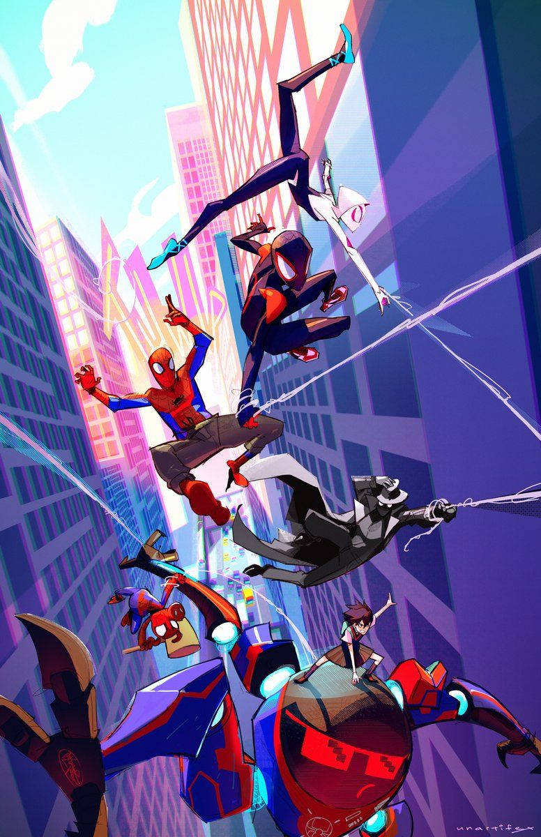 Spider Man Into The Spider Verse Comic Art Wallpaper