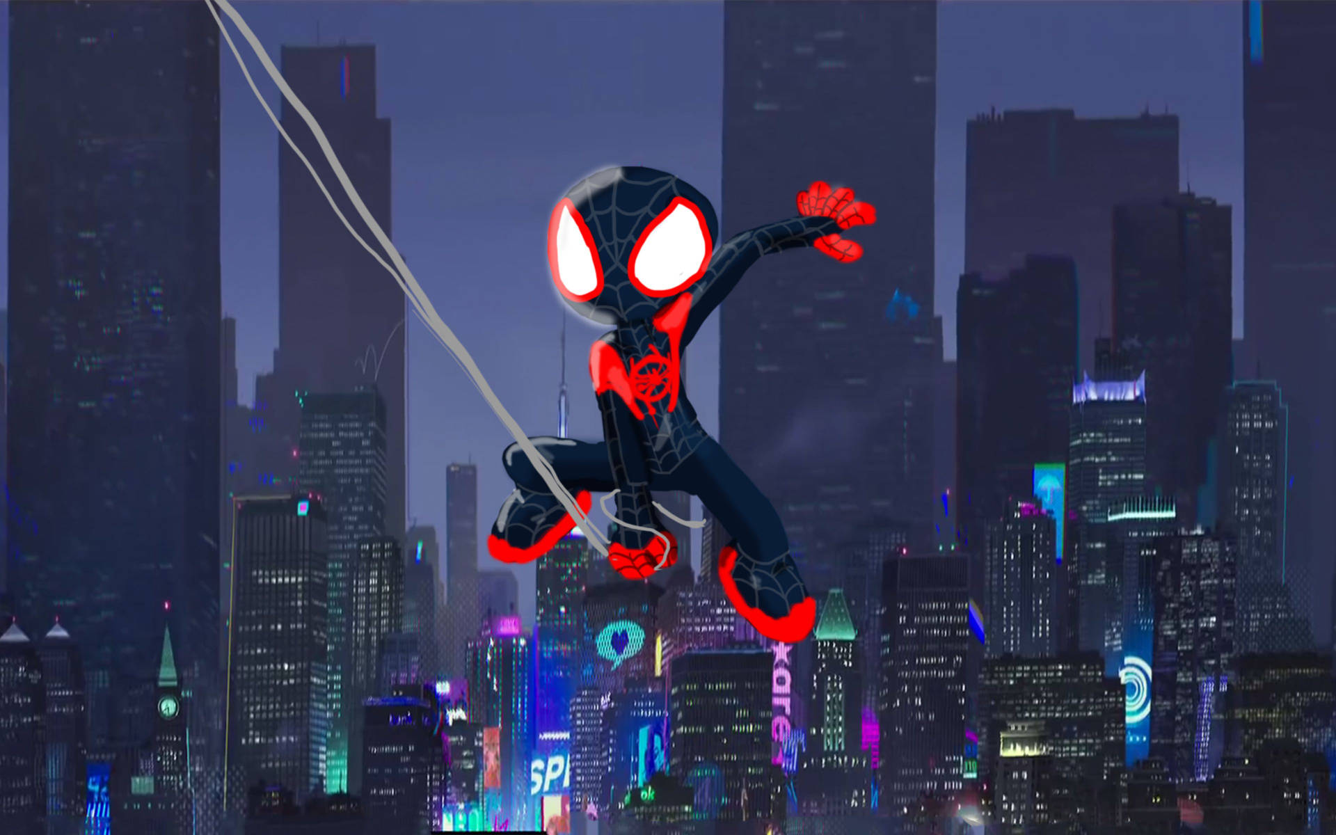 Spider Man Into The Spider Verse Funny Fanart Background
