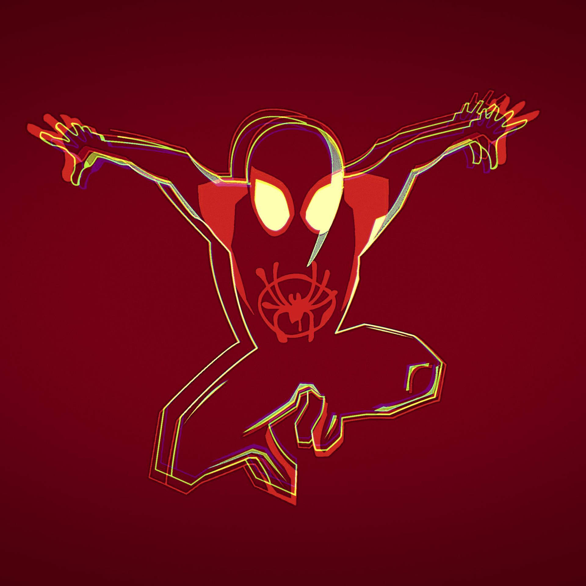 Spider Man Into The Spider Verse Line Art Background