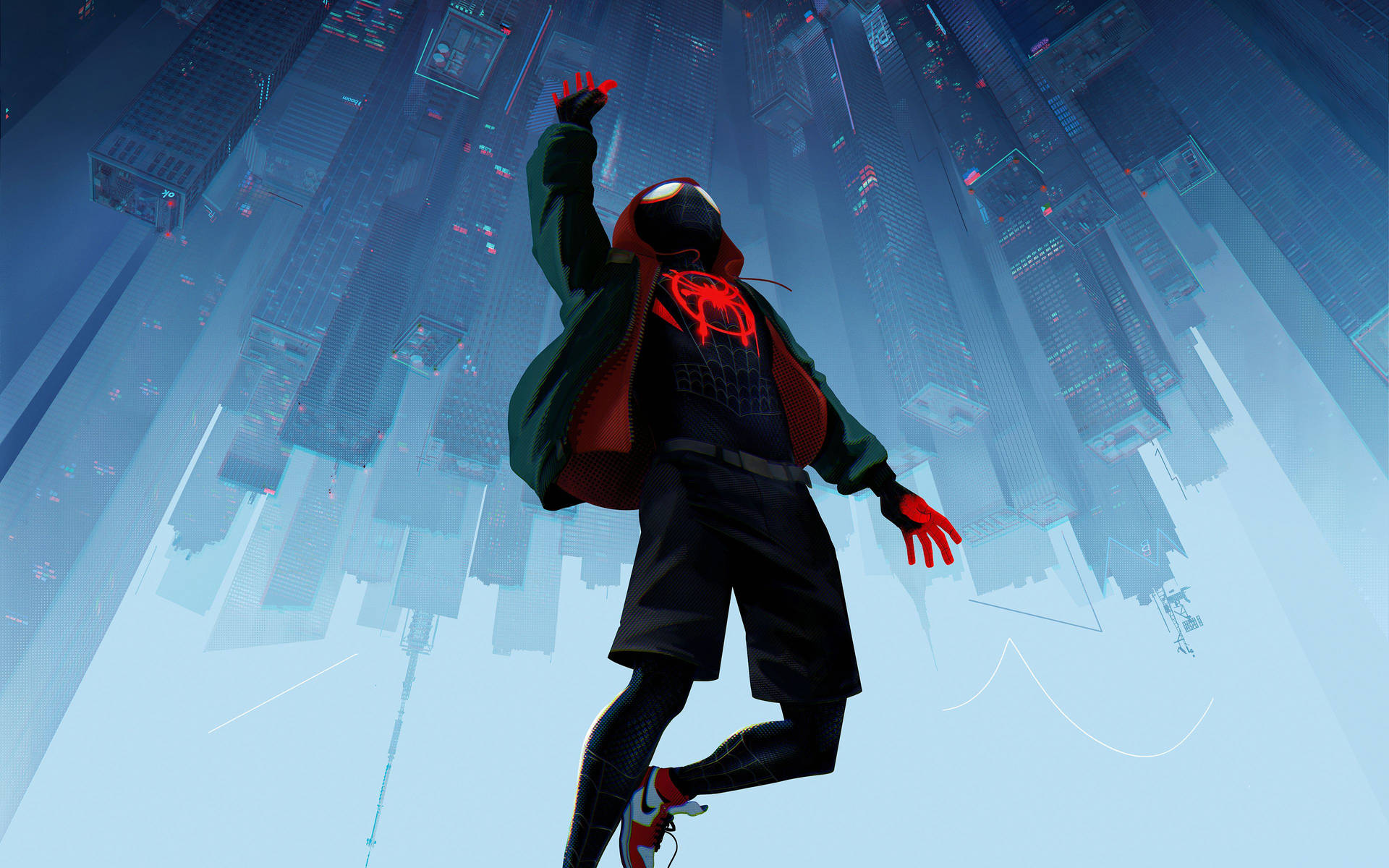 Spider Man Into The Spider Verse Mind-blowing Poster Background
