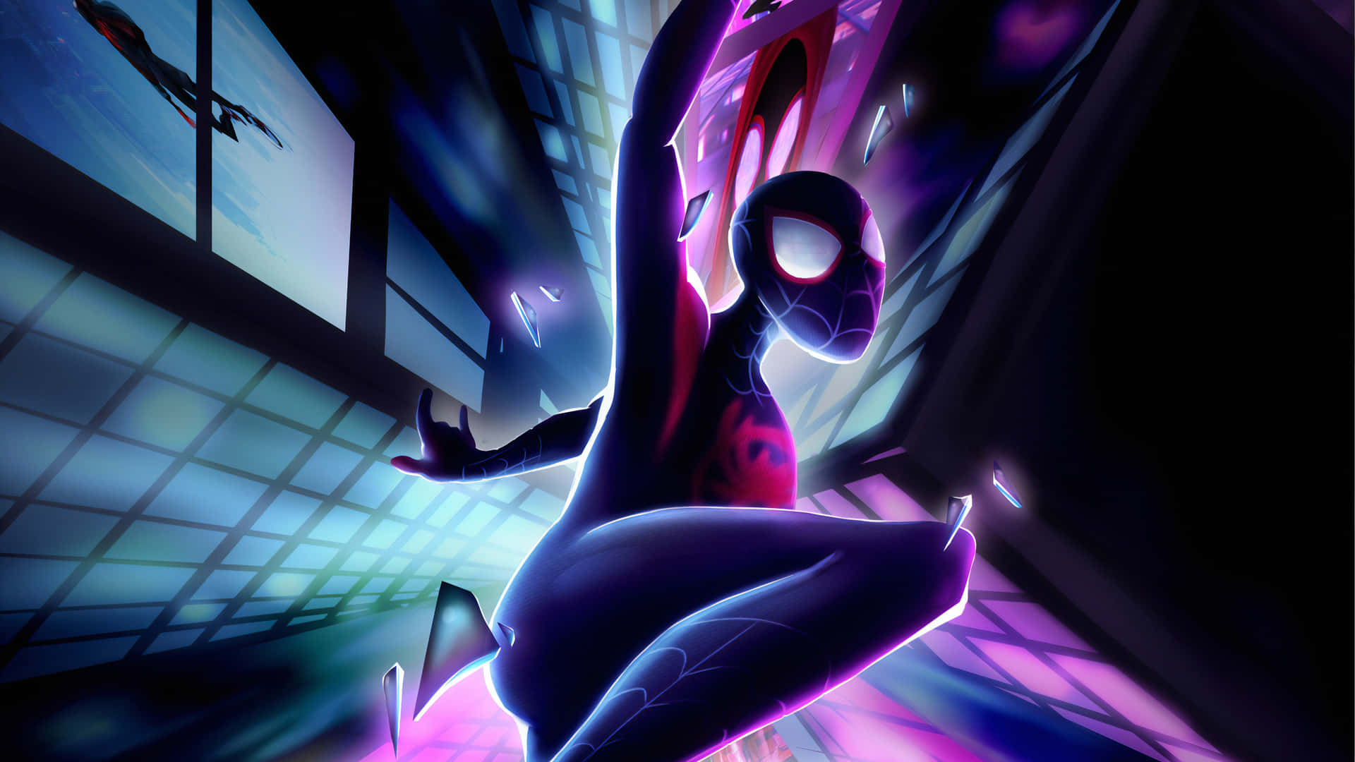 Spider-man Miles Morales Gliding Away Wallpaper