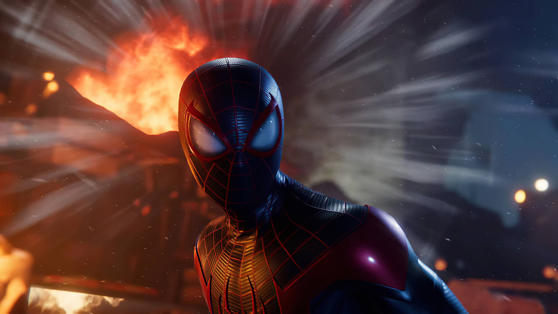 Få din web-slinging handling på med Spider-Man Miles Morales PS5! Wallpaper