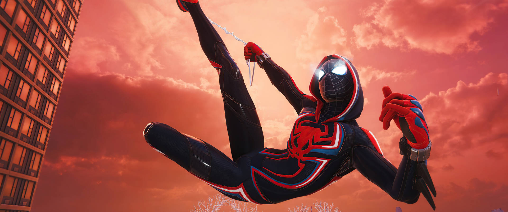 Spiderman Miles Morales Saltando Ps5 Fondo de pantalla