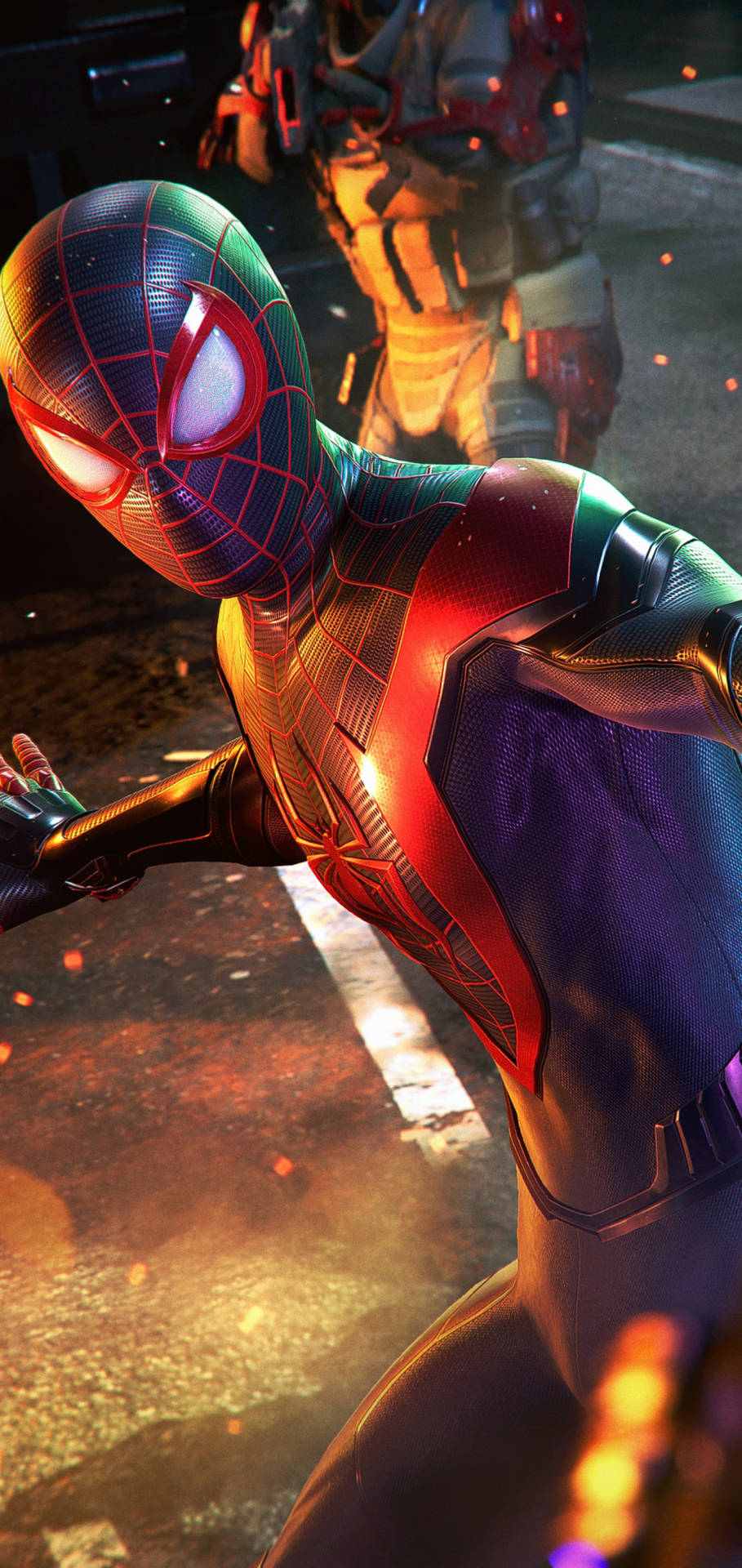 Impressionanteistantanea Del Personaggio Di Spider-man: Miles Morales In Azione Su Ps5 Sfondo