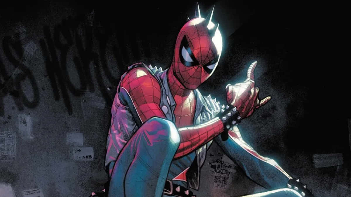 Spider Man Noir Crouching Wallpaper