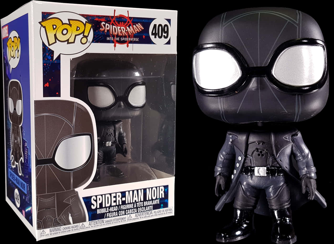 Spider Man Noir Funko Pop Figure409 PNG