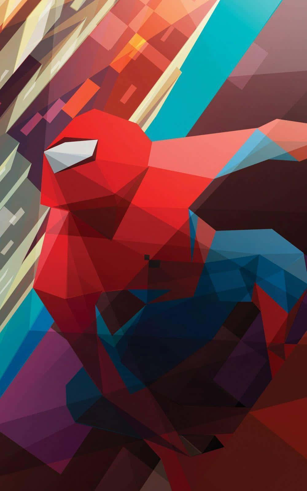 Spiderman Telefono Arte Geometrica Sfondo
