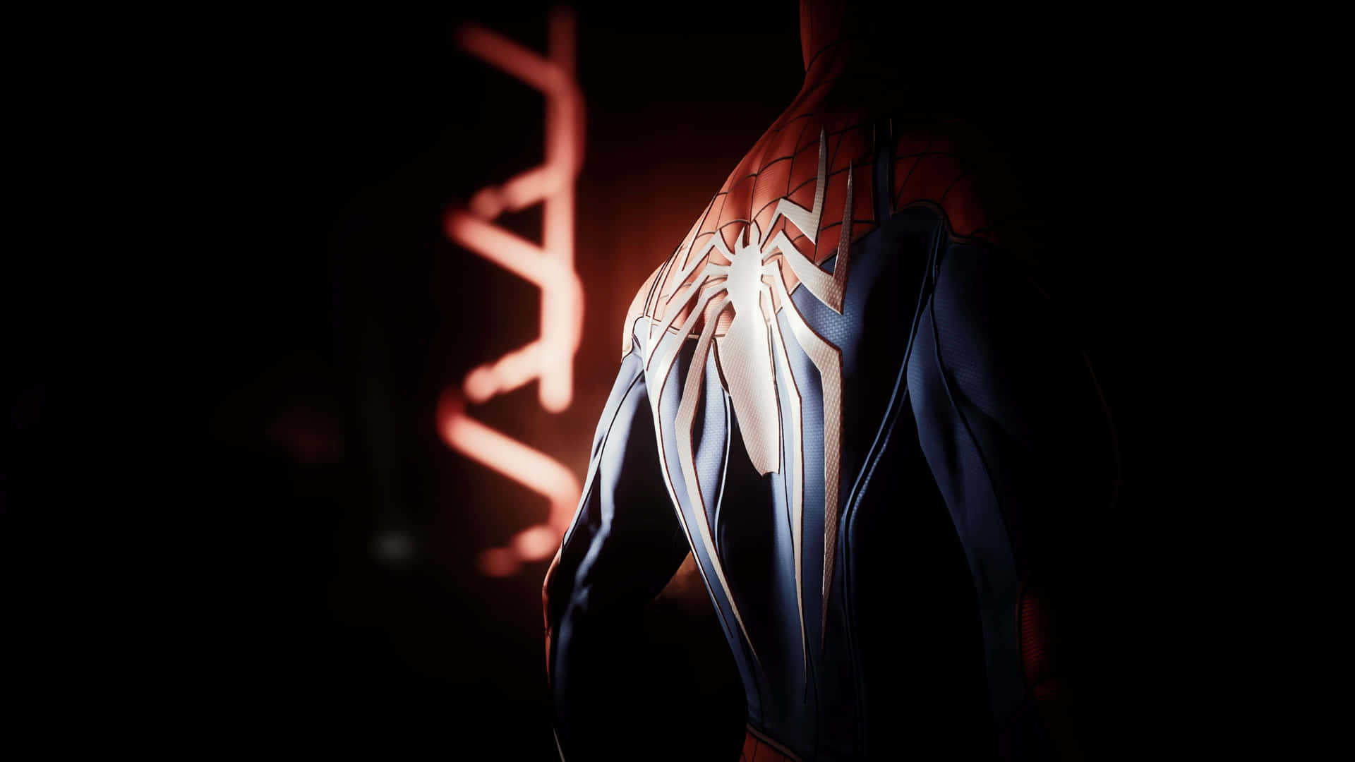 Spider Man Ps4 4k Neon Logo Background Wallpaper