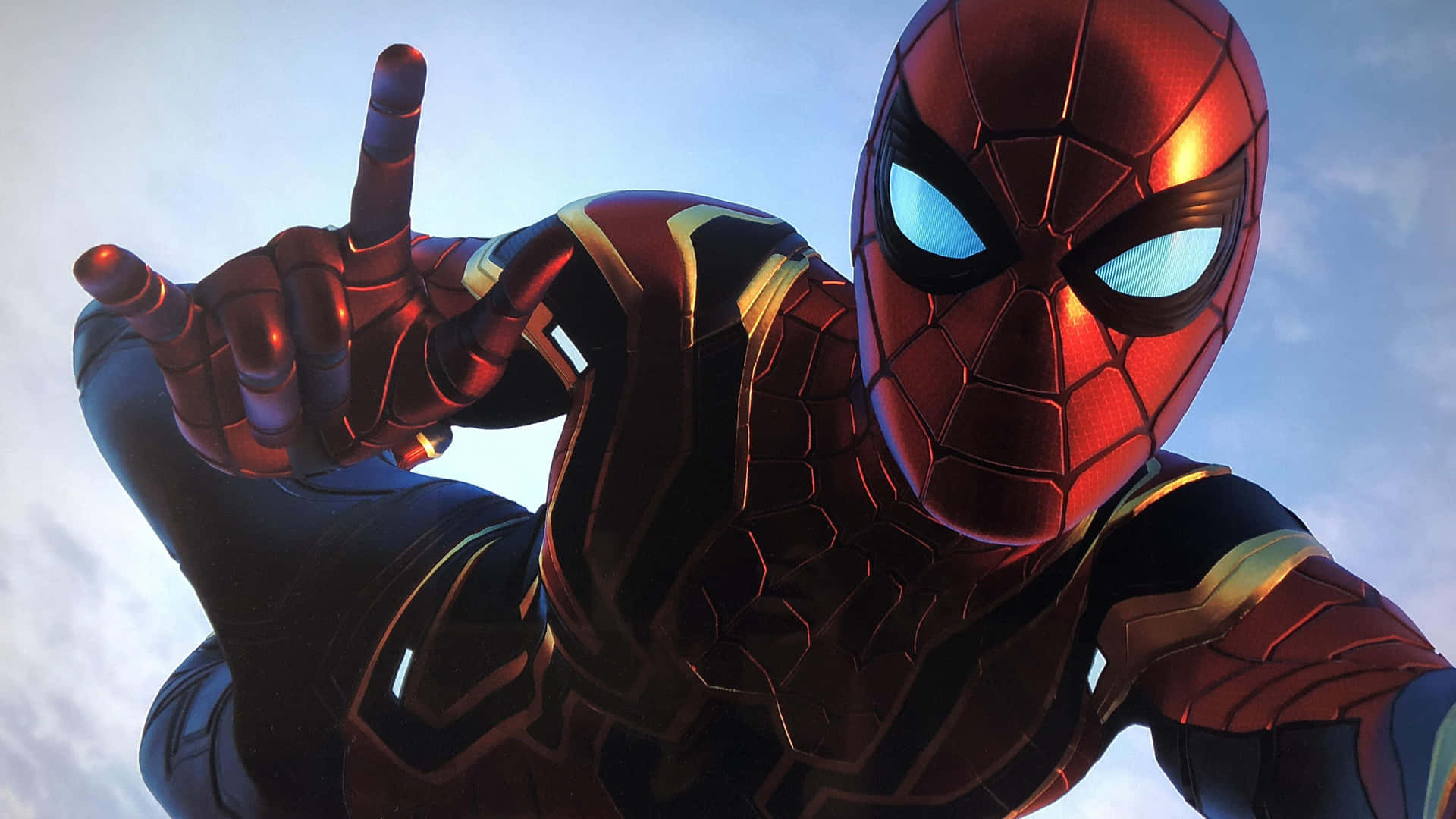 Spiderman Ps4: Spider Man Haciendo El Signo De La Mano En El Aire En 4k Fondo de pantalla