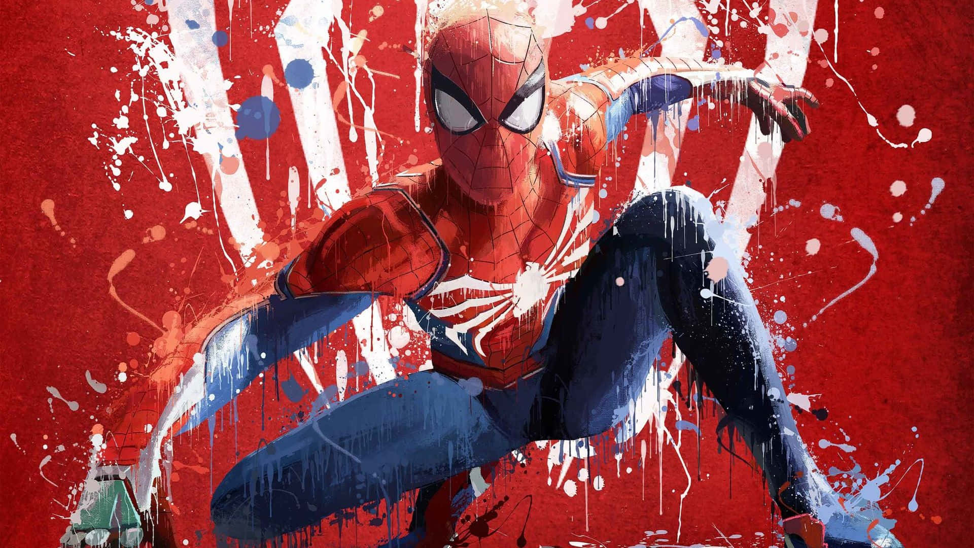 Spider Man Ps4 4k Færdig Video Game Plakat Tapet Wallpaper