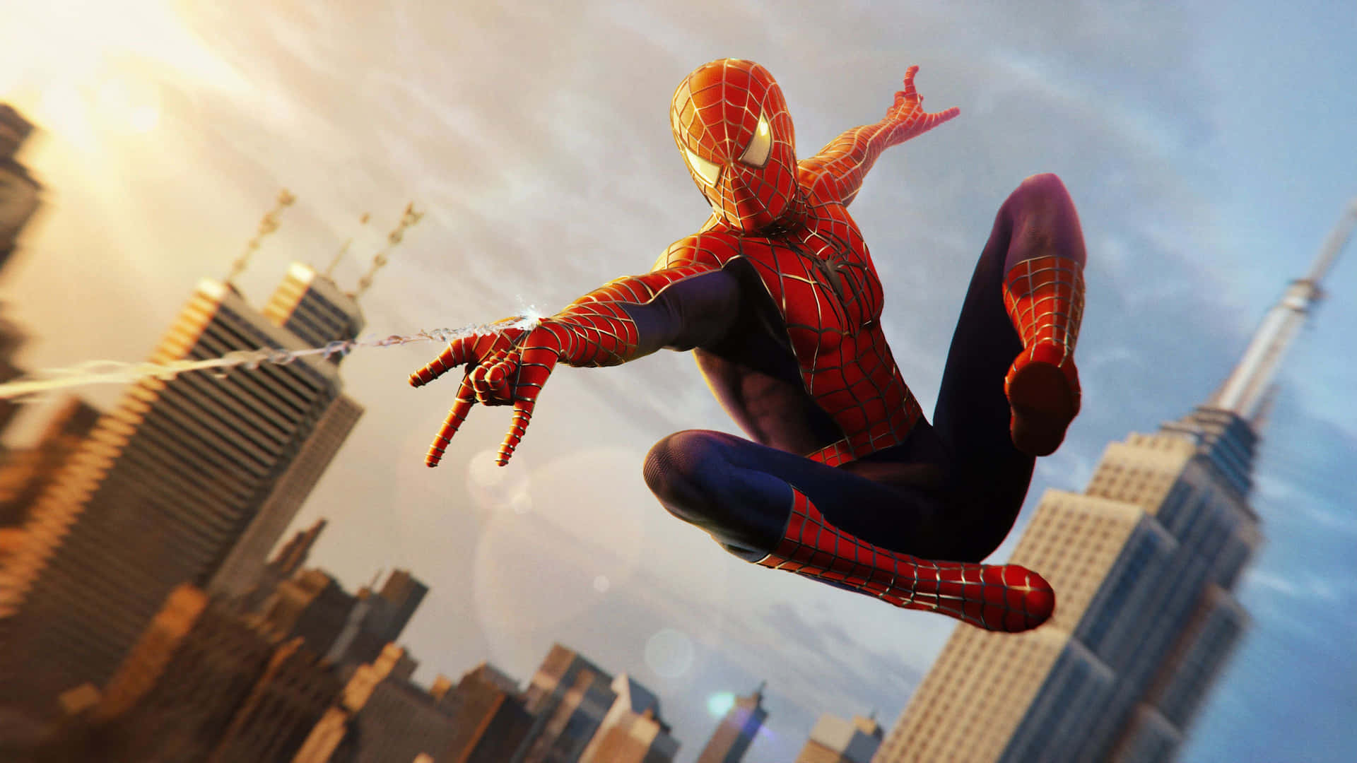 Klättratill Toppen Av New York City Med Spider-man I Detta Fantastiska 4k-upplösnings Spel. Wallpaper