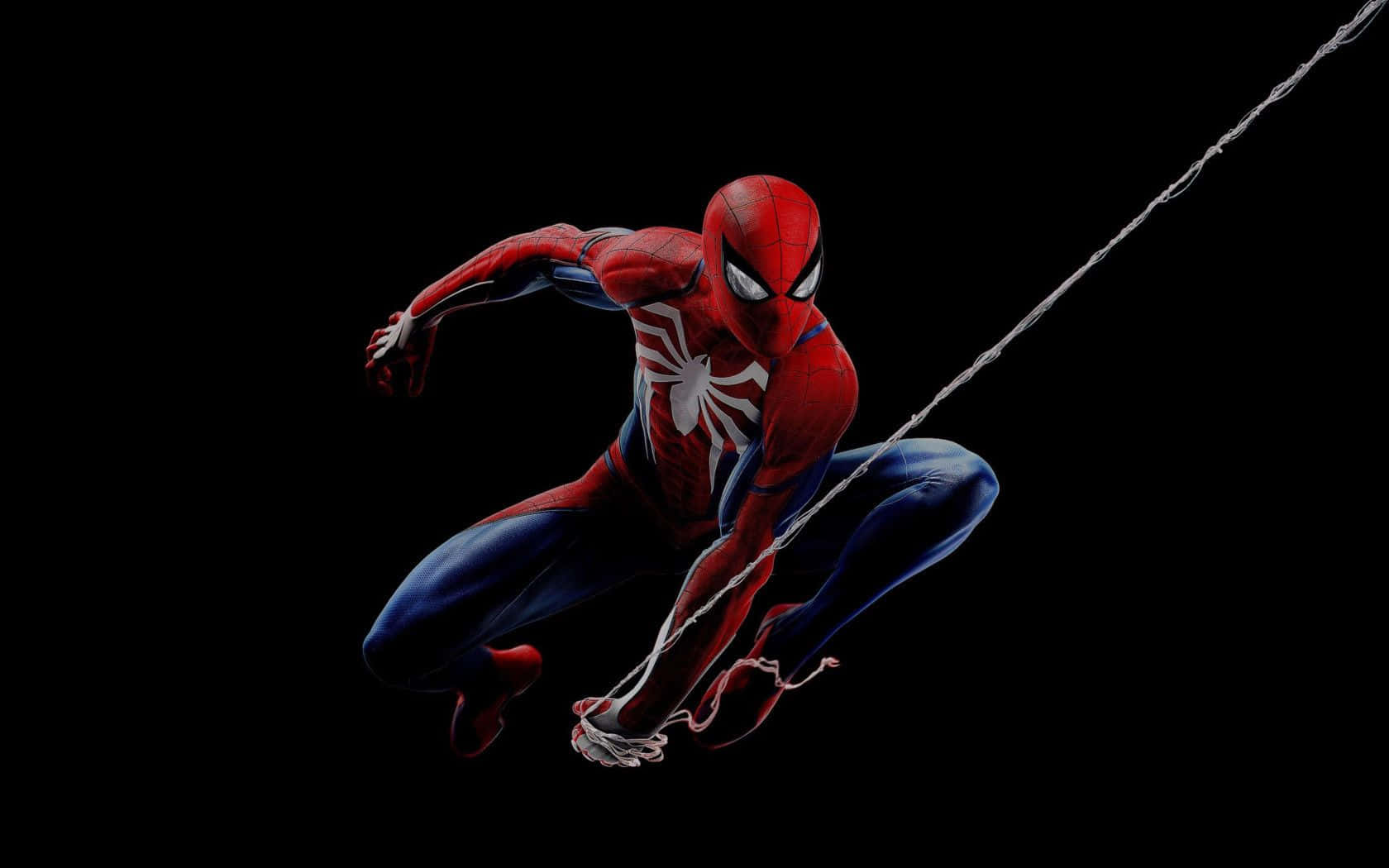 Spiderman Ps4 4k Di Sparo Della Rete Nero. Sfondo