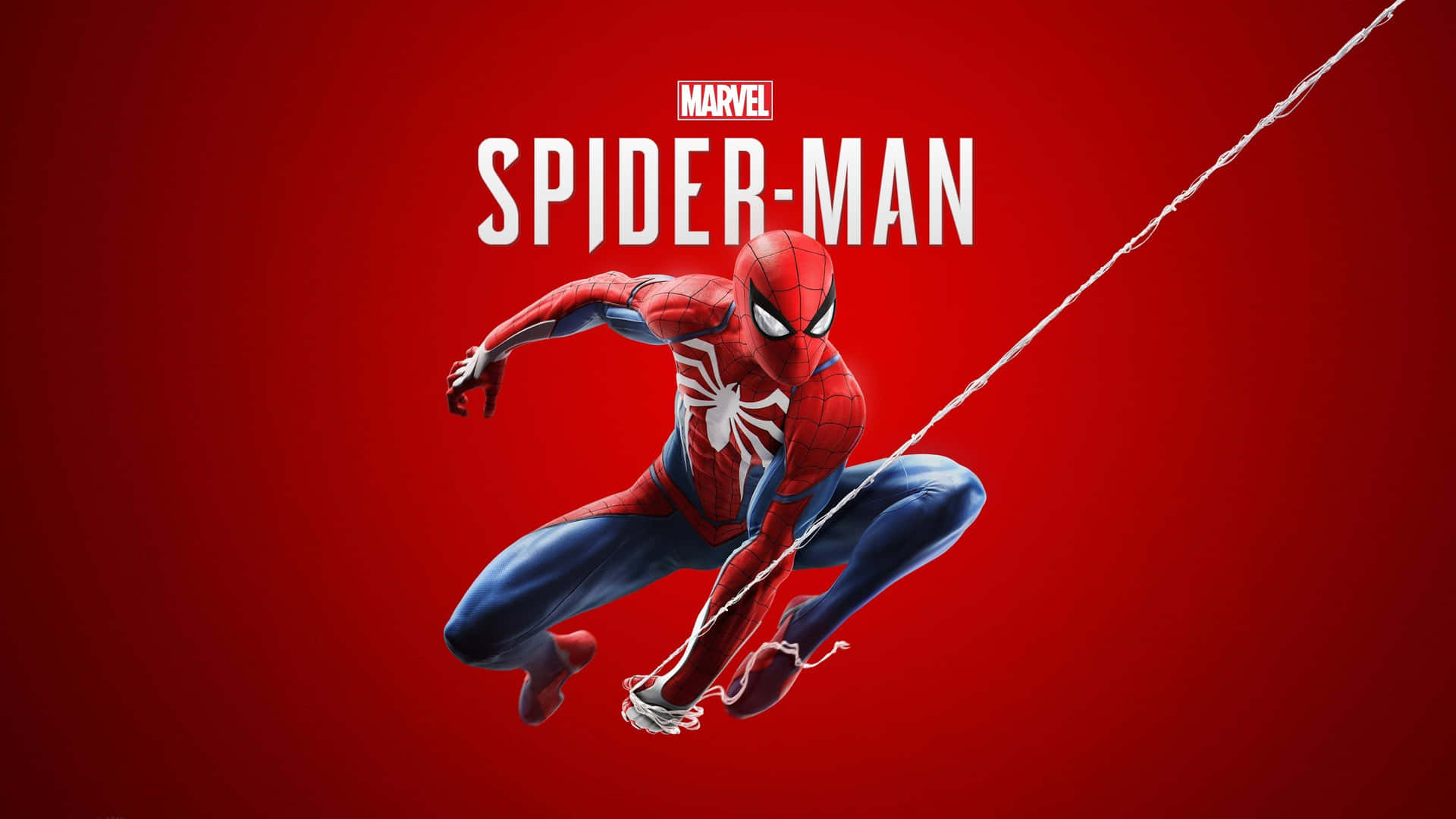 Spiderman Ps4 4k Marvel Superhjälte Röd Bakgrund. Wallpaper