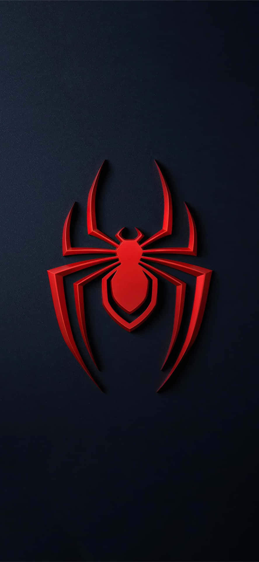 Logotipode Spider Man Ps4 En Color Rojo Sobre Un Fondo Oscuro. Fondo de pantalla